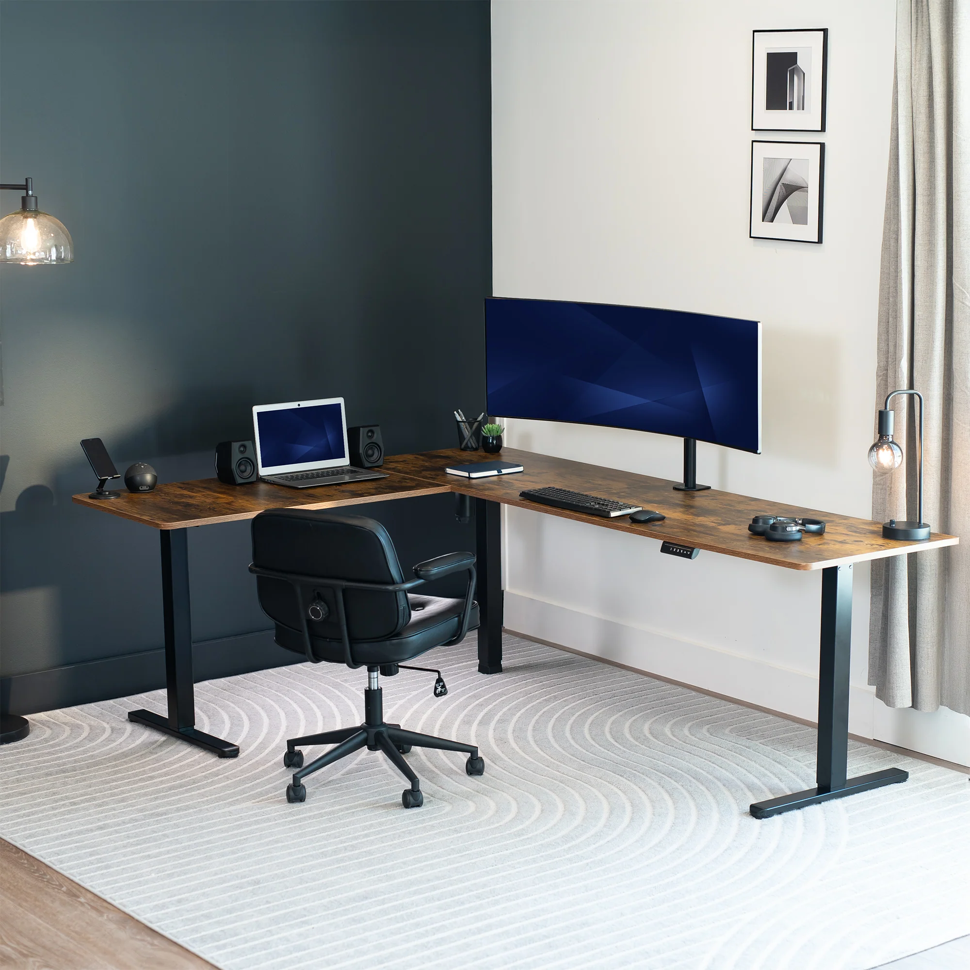 E3 Series - Corner Electric Single Motor Desk Frame - Image 44