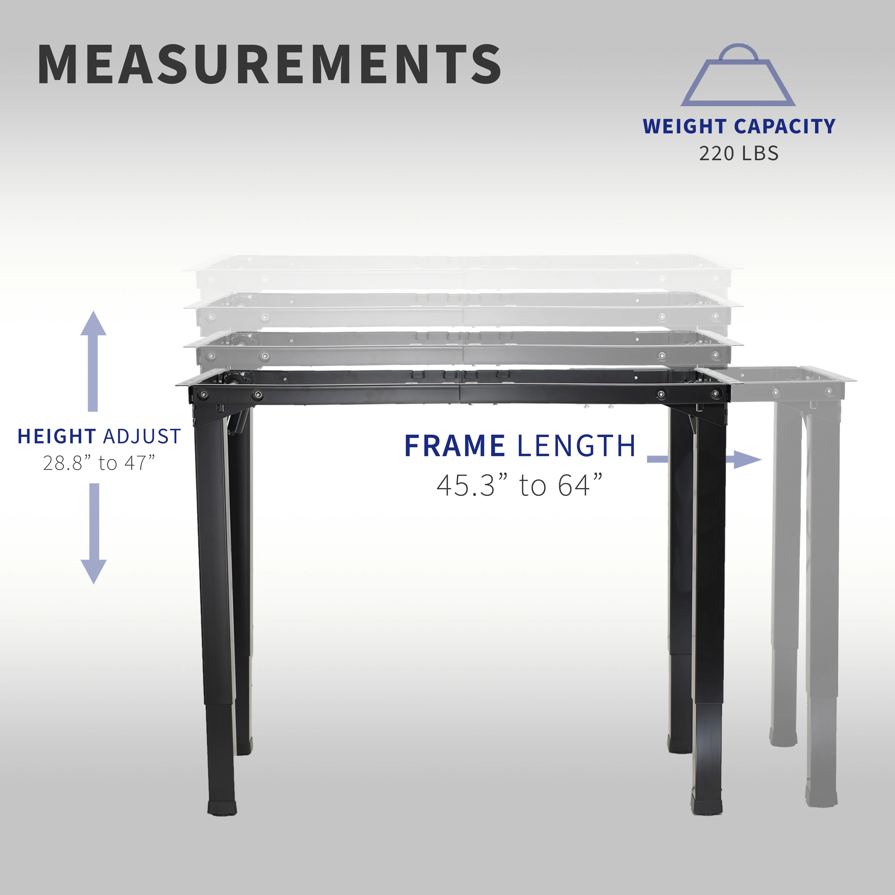 Electric 4-Leg Dual Motor Desk Frame - Image 3