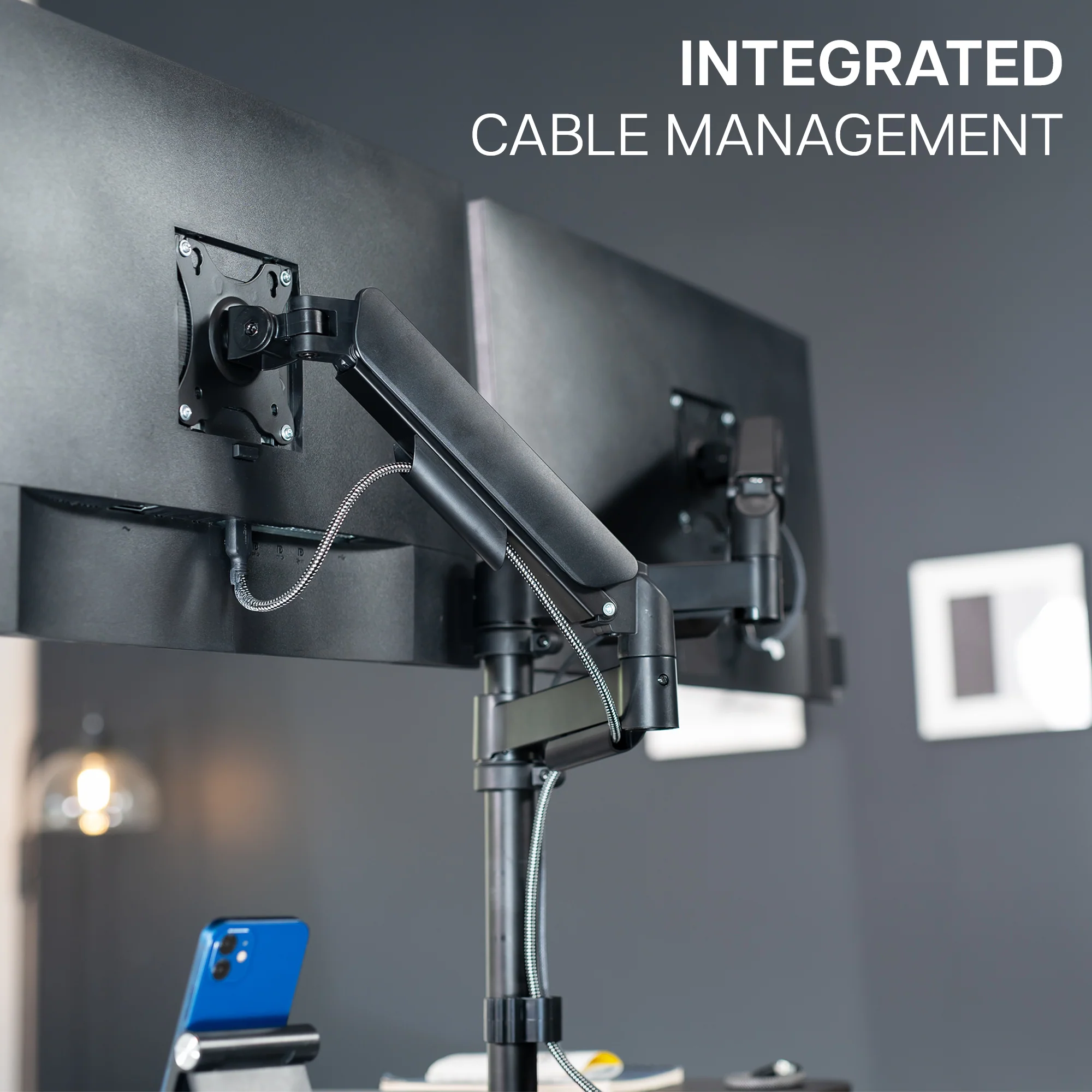 Desk Riser with Mechanical Dual Monitor Mount - Image 8