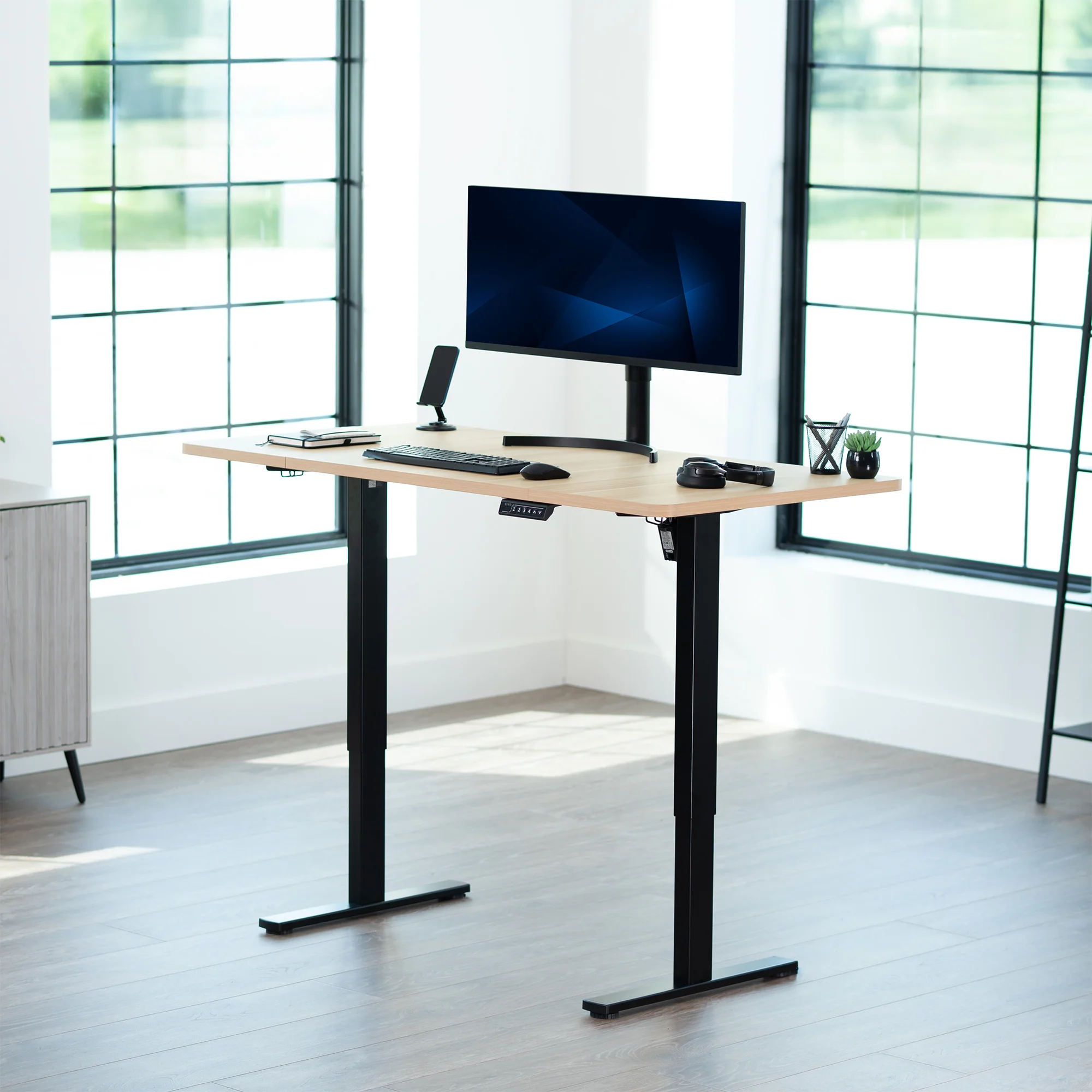 1B Solid Top Series - Single Motor Electric Desk with Push Button Memory Controller - Image 12
