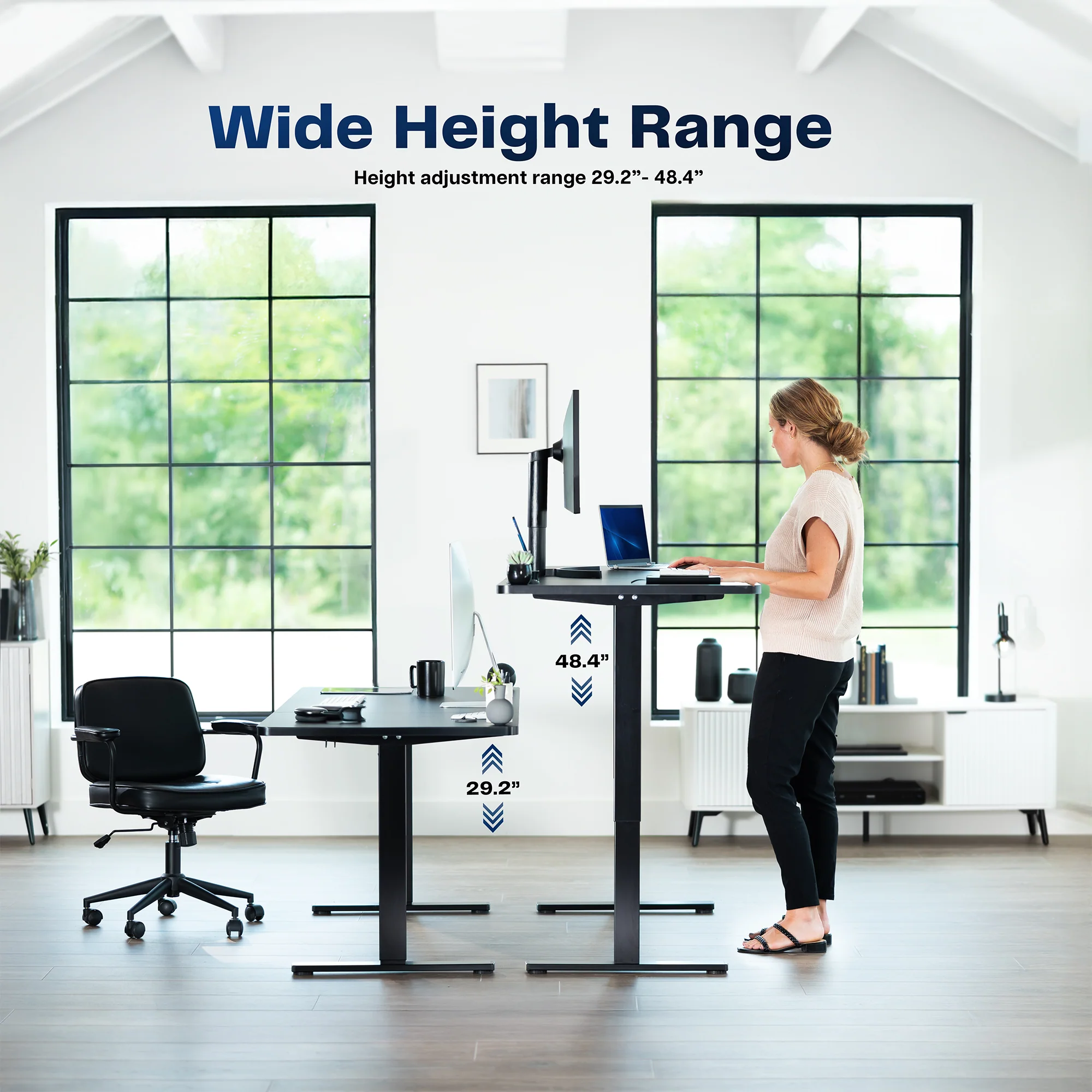 1B Solid Top Series - Single Motor Electric Desk with Push Button Memory Controller - Image 120