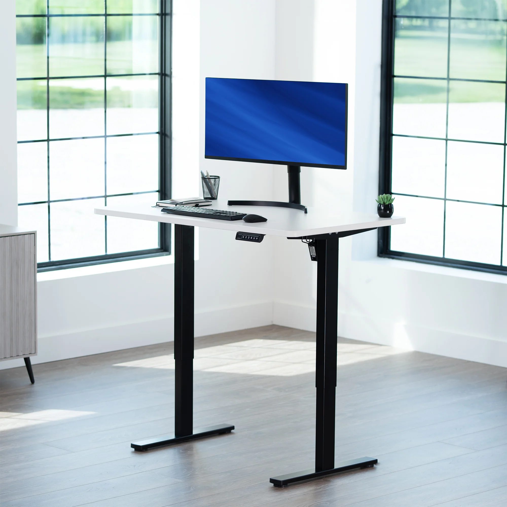 1B Solid Top Series - Single Motor Electric Desk with Push Button Memory Controller - Image 133