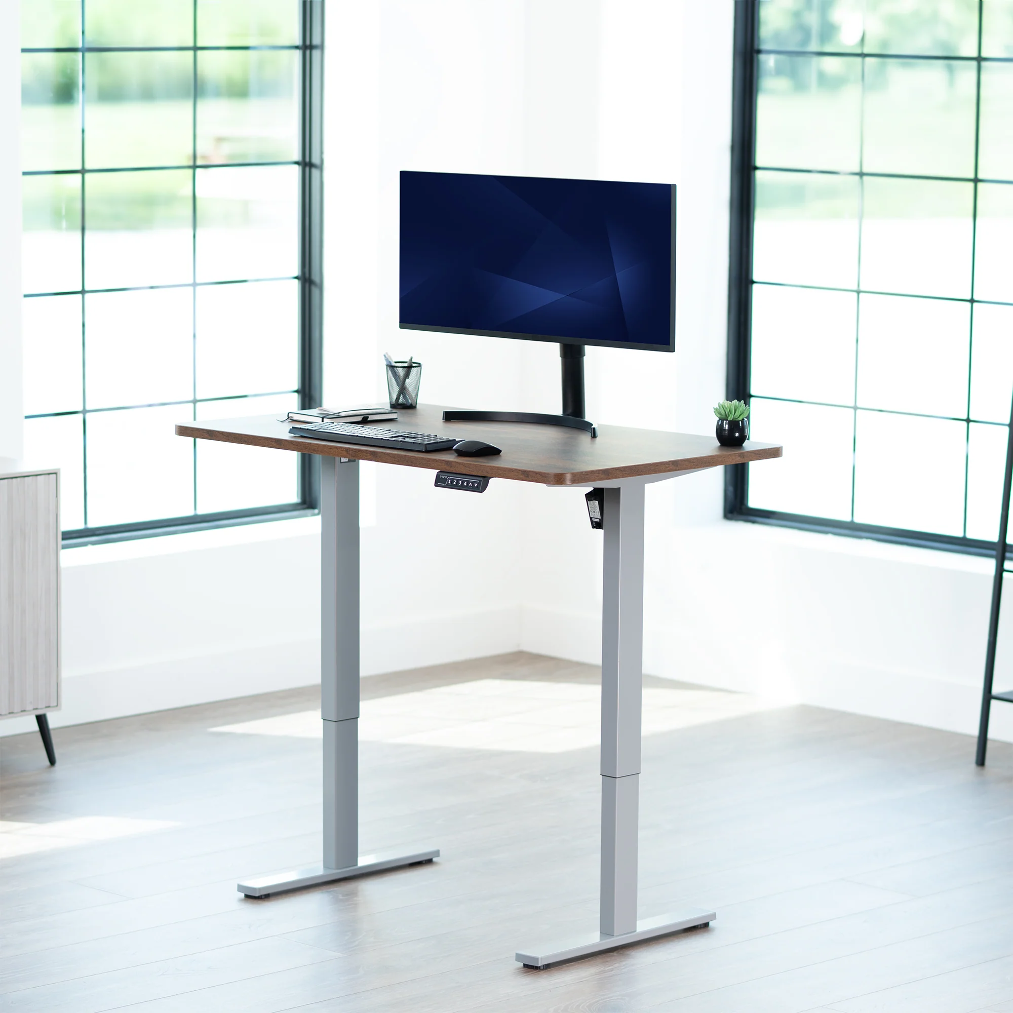 1B Solid Top Series - Single Motor Electric Desk with Push Button Memory Controller - Image 143