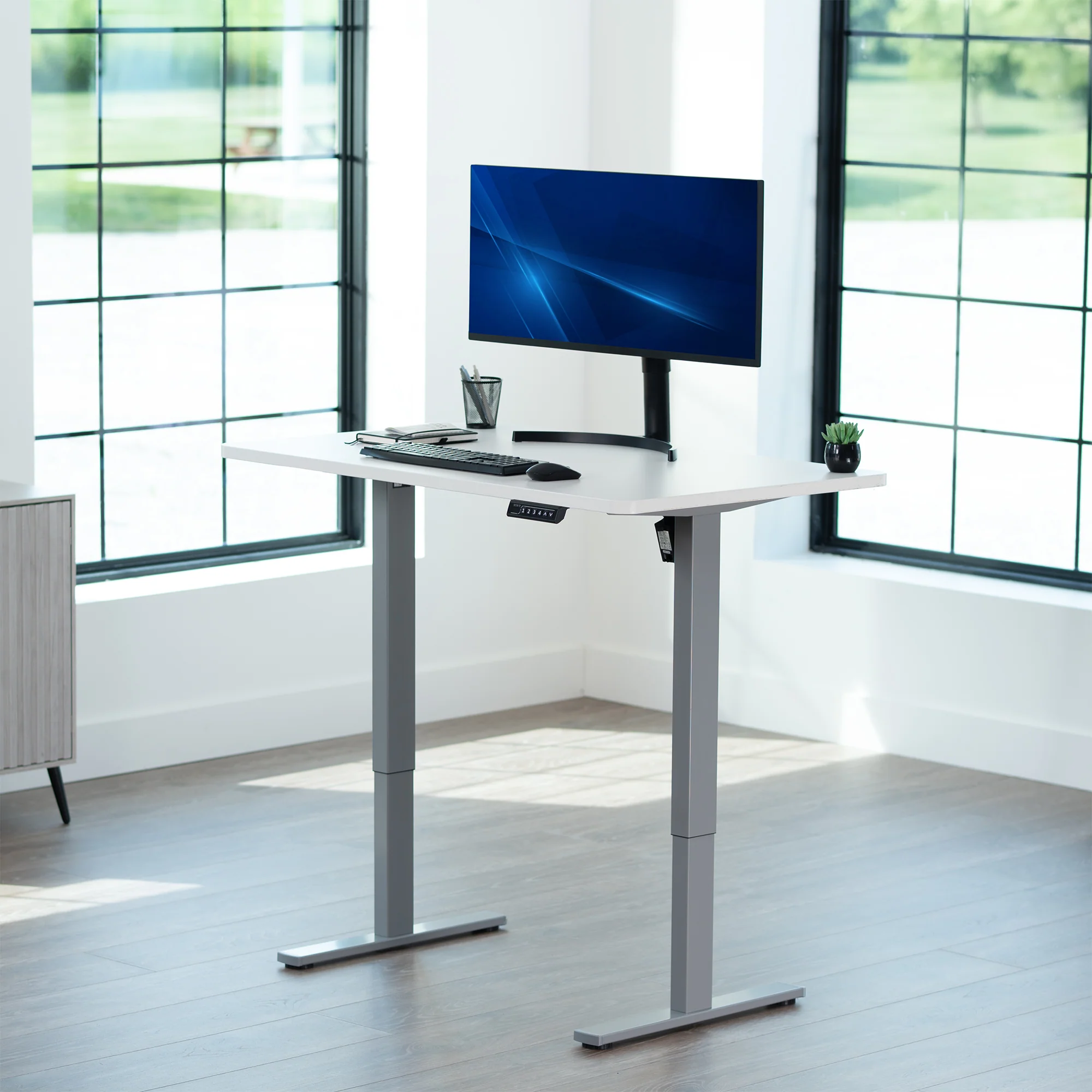 1B Solid Top Series - Single Motor Electric Desk with Push Button Memory Controller - Image 147