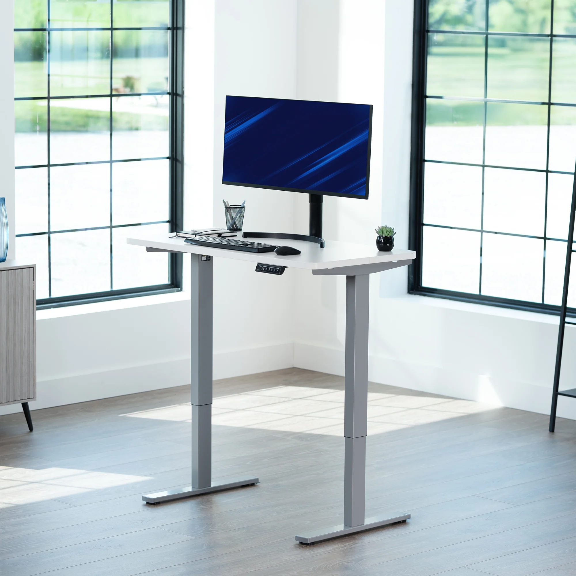 1B Solid Top Series - Single Motor Electric Desk with Push Button Memory Controller - Image 189