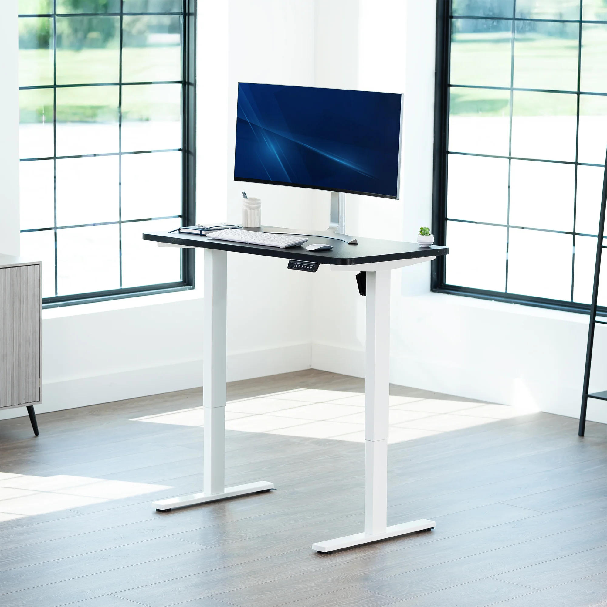 1B Solid Top Series - Single Motor Electric Desk with Push Button Memory Controller - Image 191