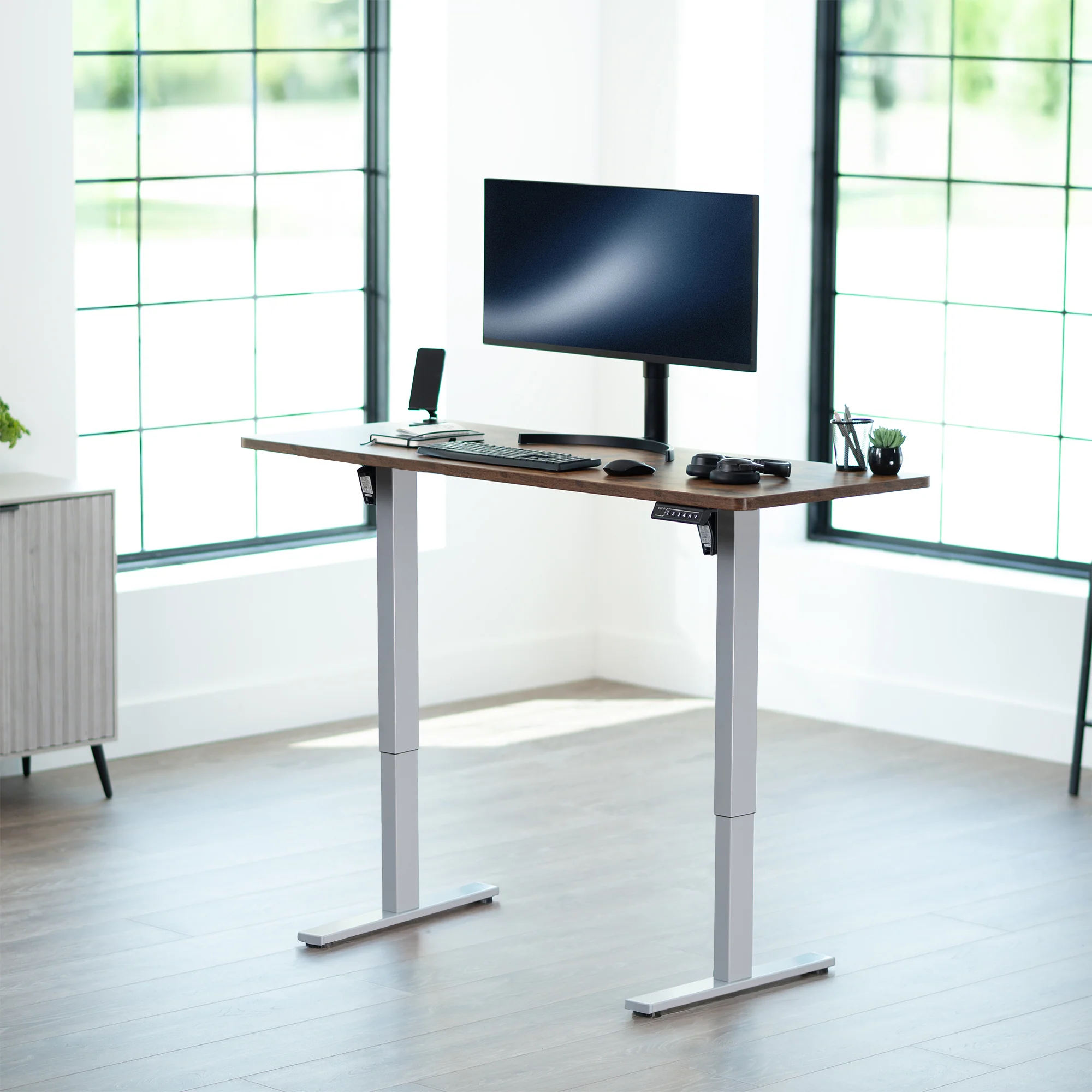 1B Solid Top Series - Single Motor Electric Desk with Push Button Memory Controller - Image 38