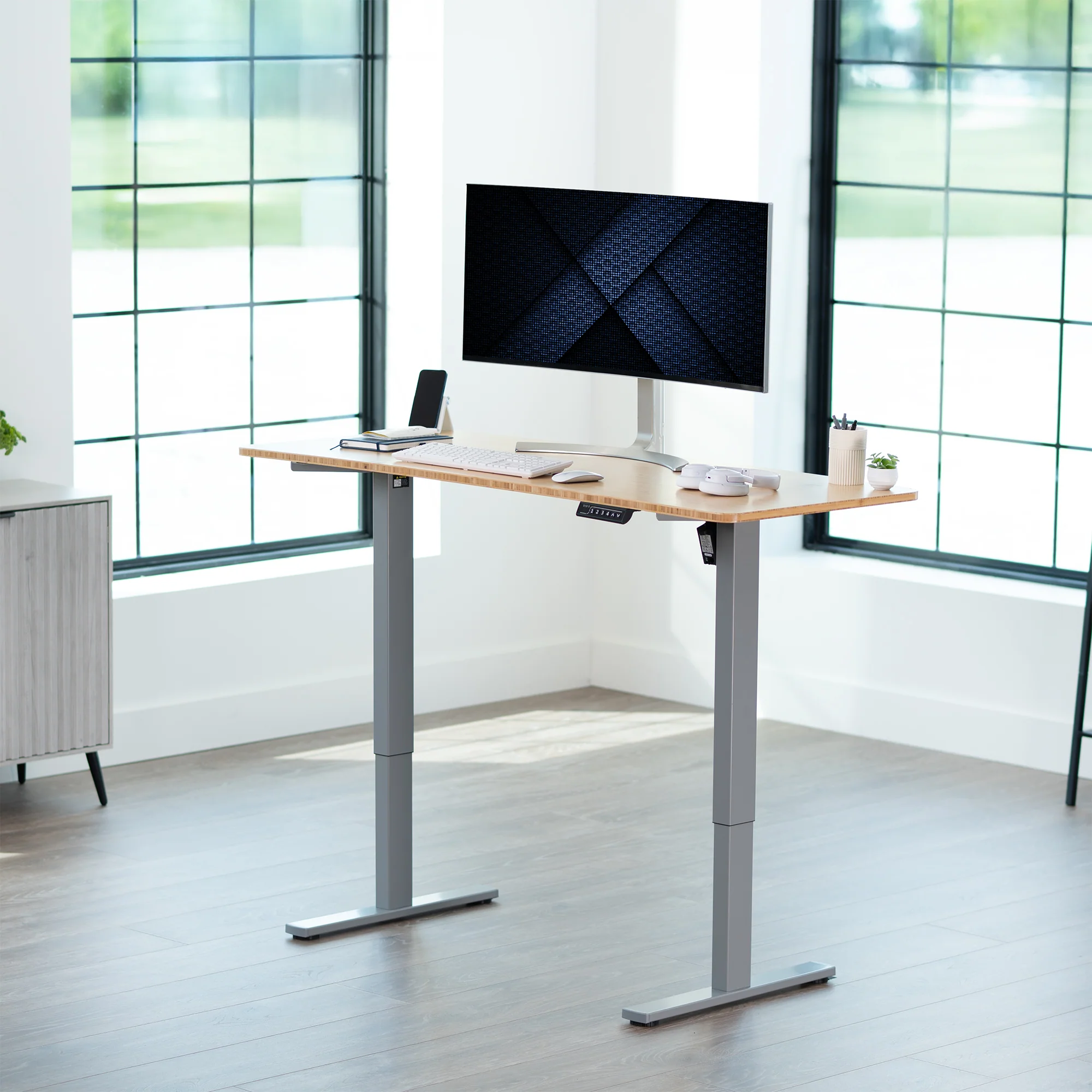 1B Solid Top Series - Single Motor Electric Desk with Push Button Memory Controller - Image 42