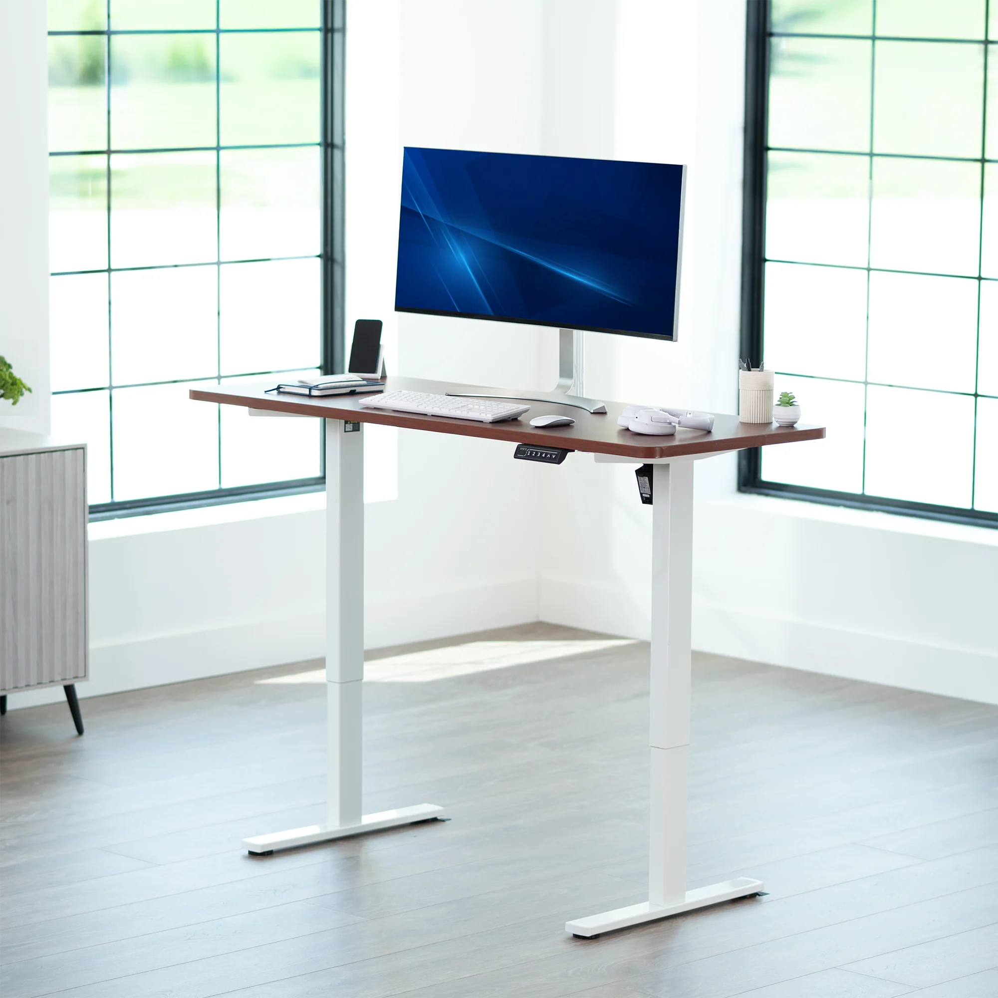 1B Solid Top Series - Single Motor Electric Desk with Push Button Memory Controller - Image 54