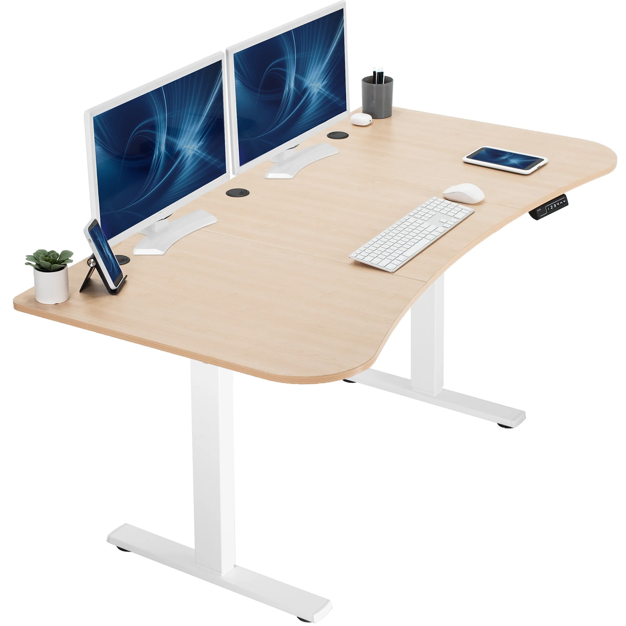 1B Series - 63" x 32" Electric Desk with Push Button Memory Controller - Image 42