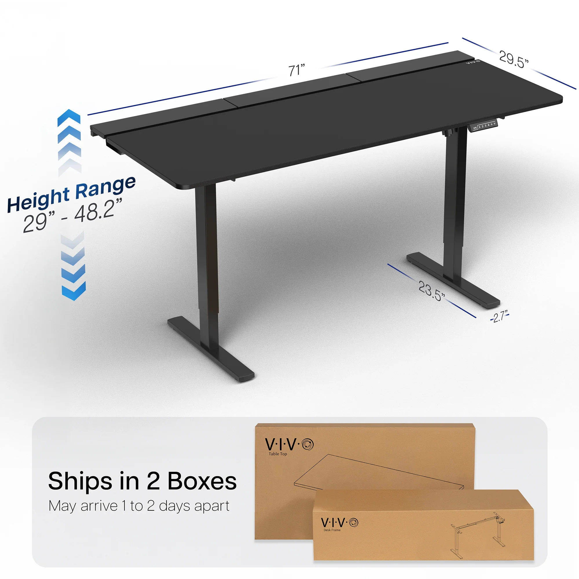 1B6-P3B Series - Electric Desk with Concealed Cable Table Top and Full-Size Pad - Image 19