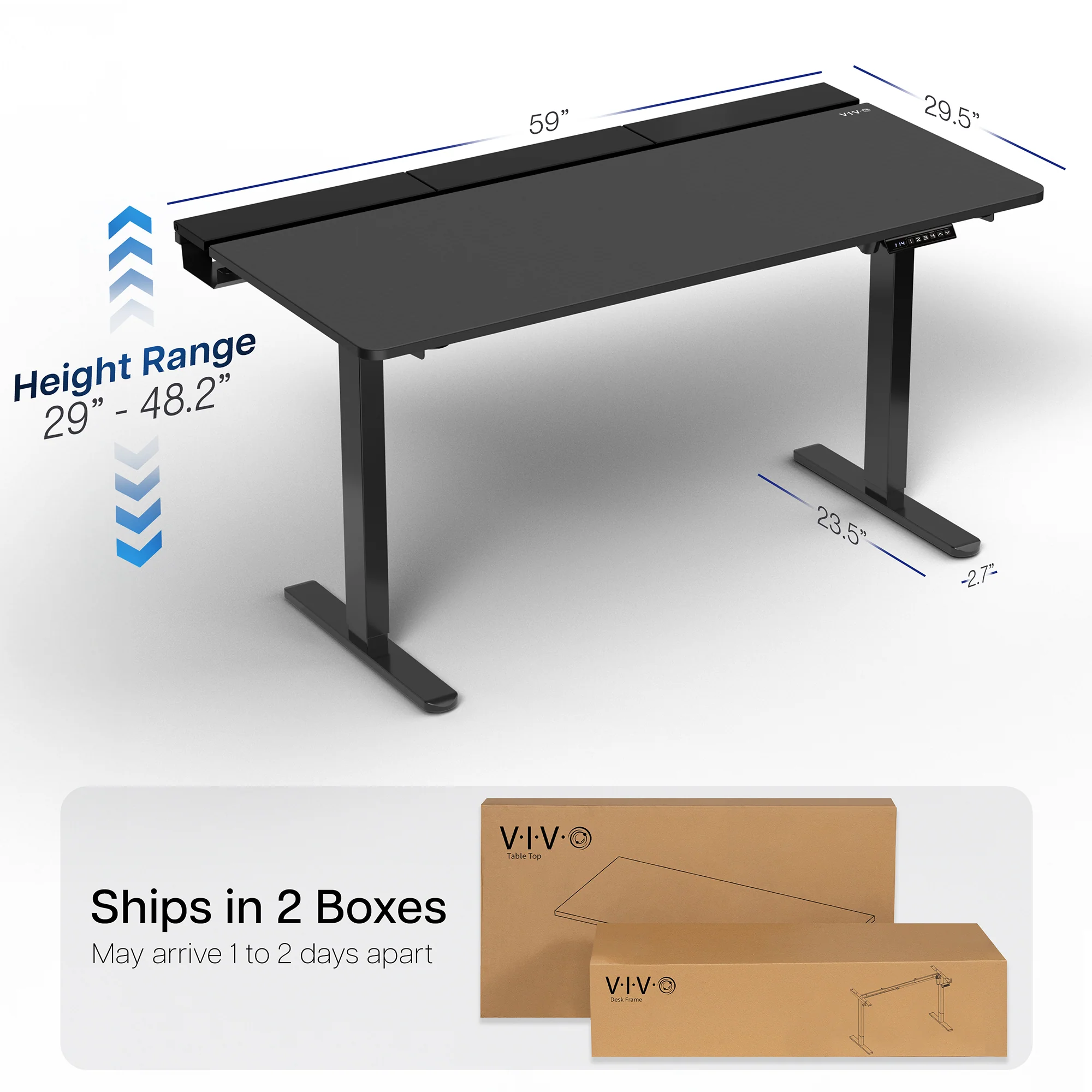 1B6-P3B Series - Electric Desk with Concealed Cable Table Top and Full-Size Pad - Image 4