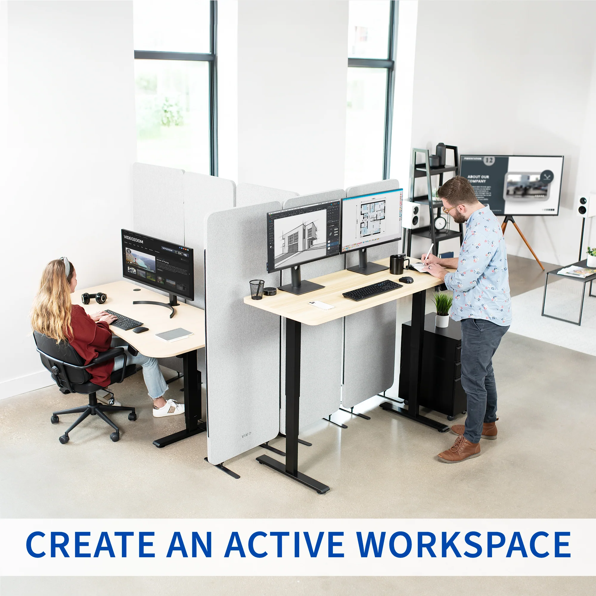 2E Series - 63" x 32" Electric Desk with Touch Screen Memory Controller - Image 9