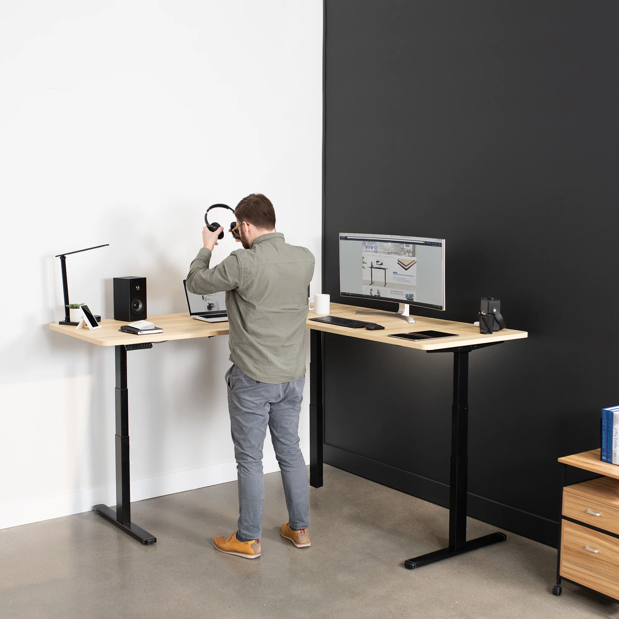3E Series - Triple Motor Corner Electric Desk - Image 75