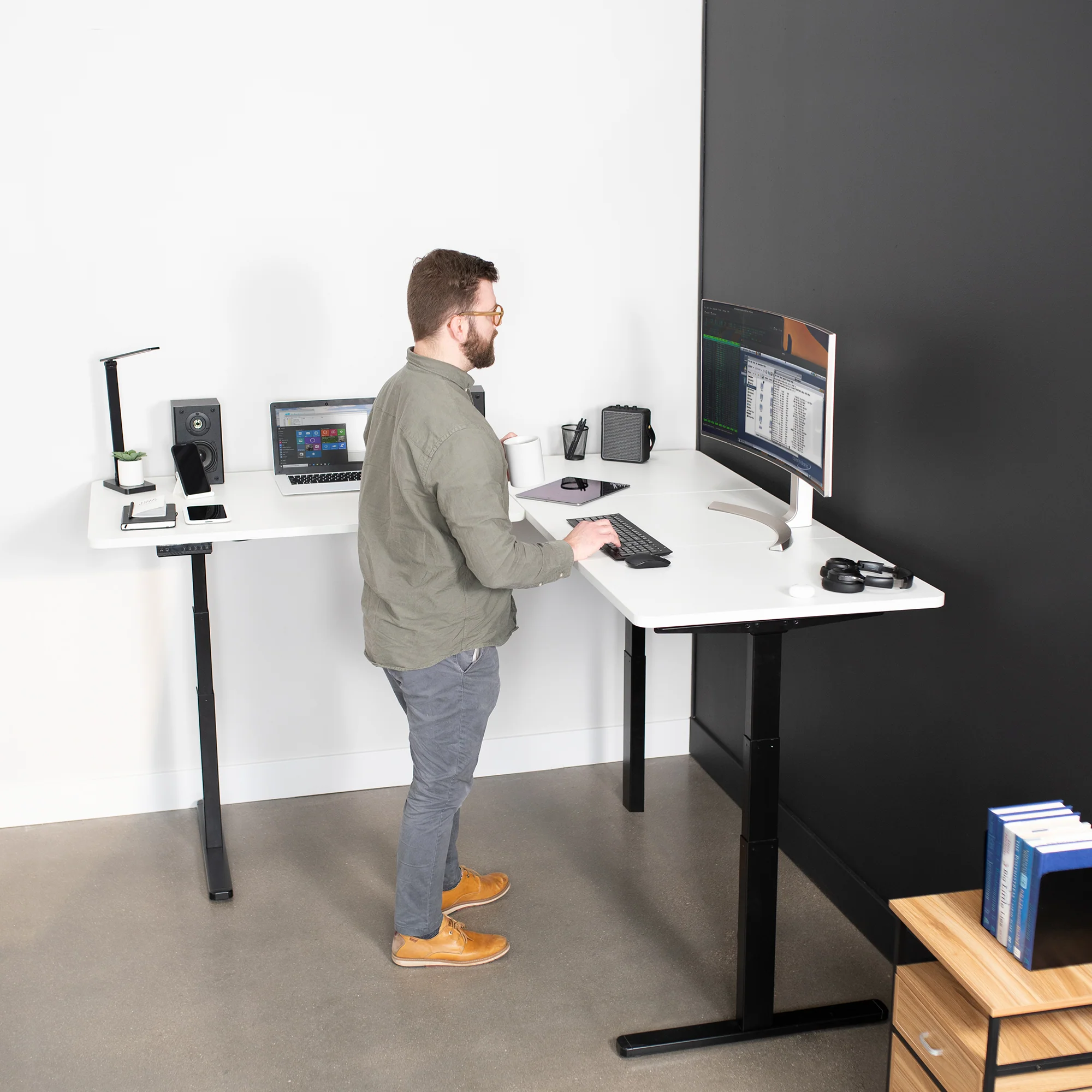 3E Series - Triple Motor Corner Electric Desk - Image 85