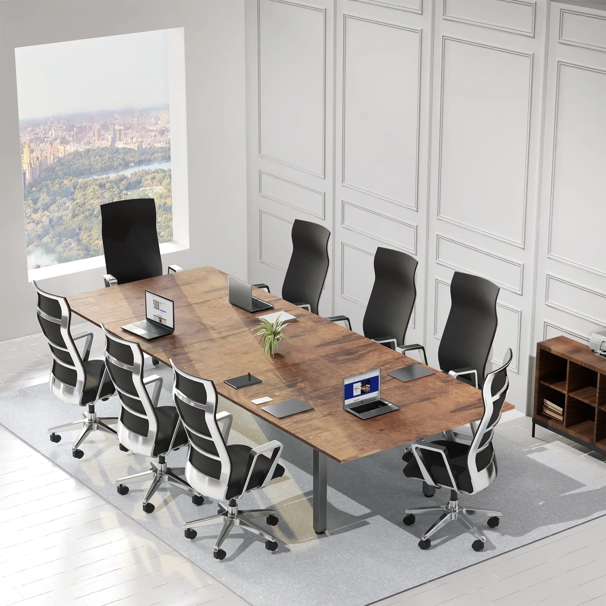 40 Series - 118" x 55" Dual Motor 4-Leg Conference Table with Square Corner Top - Image 14