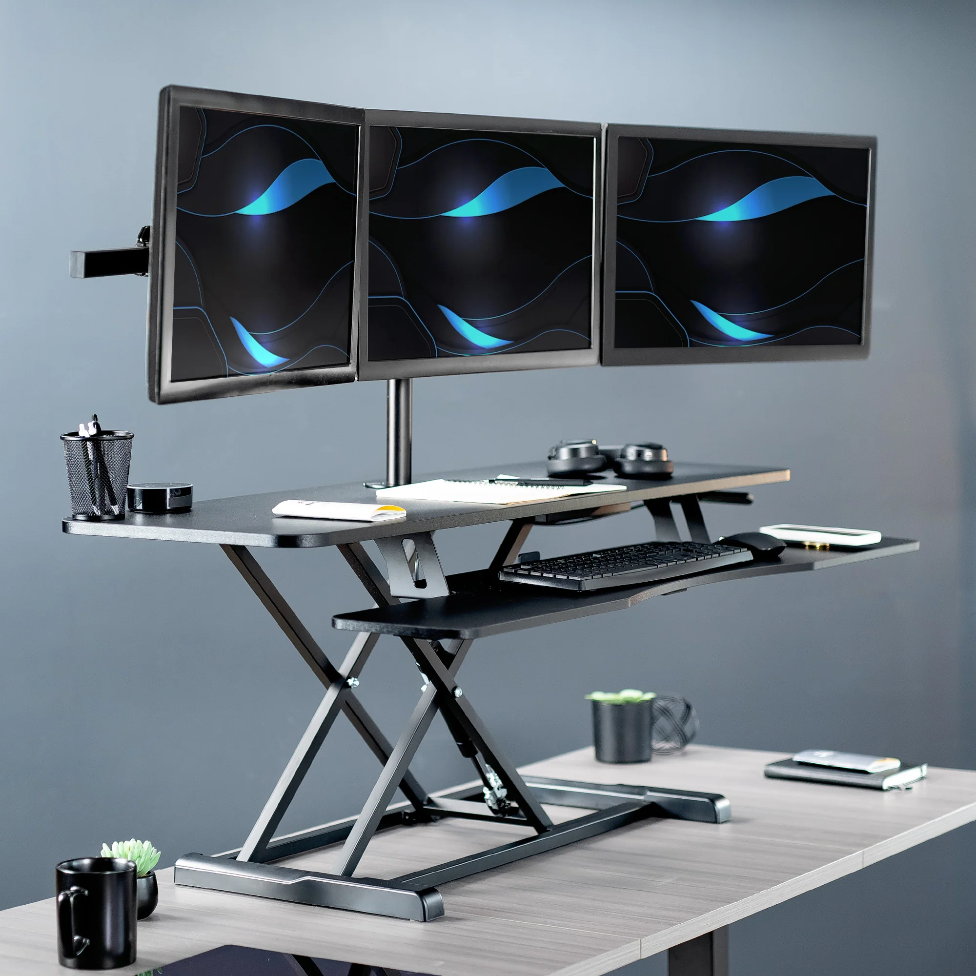 Extra Large Desk Riser with Triple Monitor Mount - Image 10