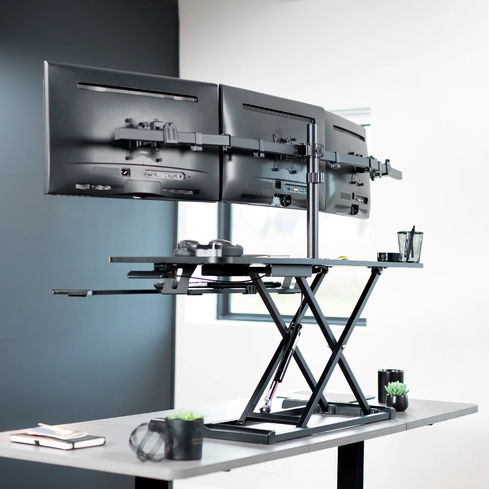 Extra Large Desk Riser with Triple Monitor Mount - Image 9