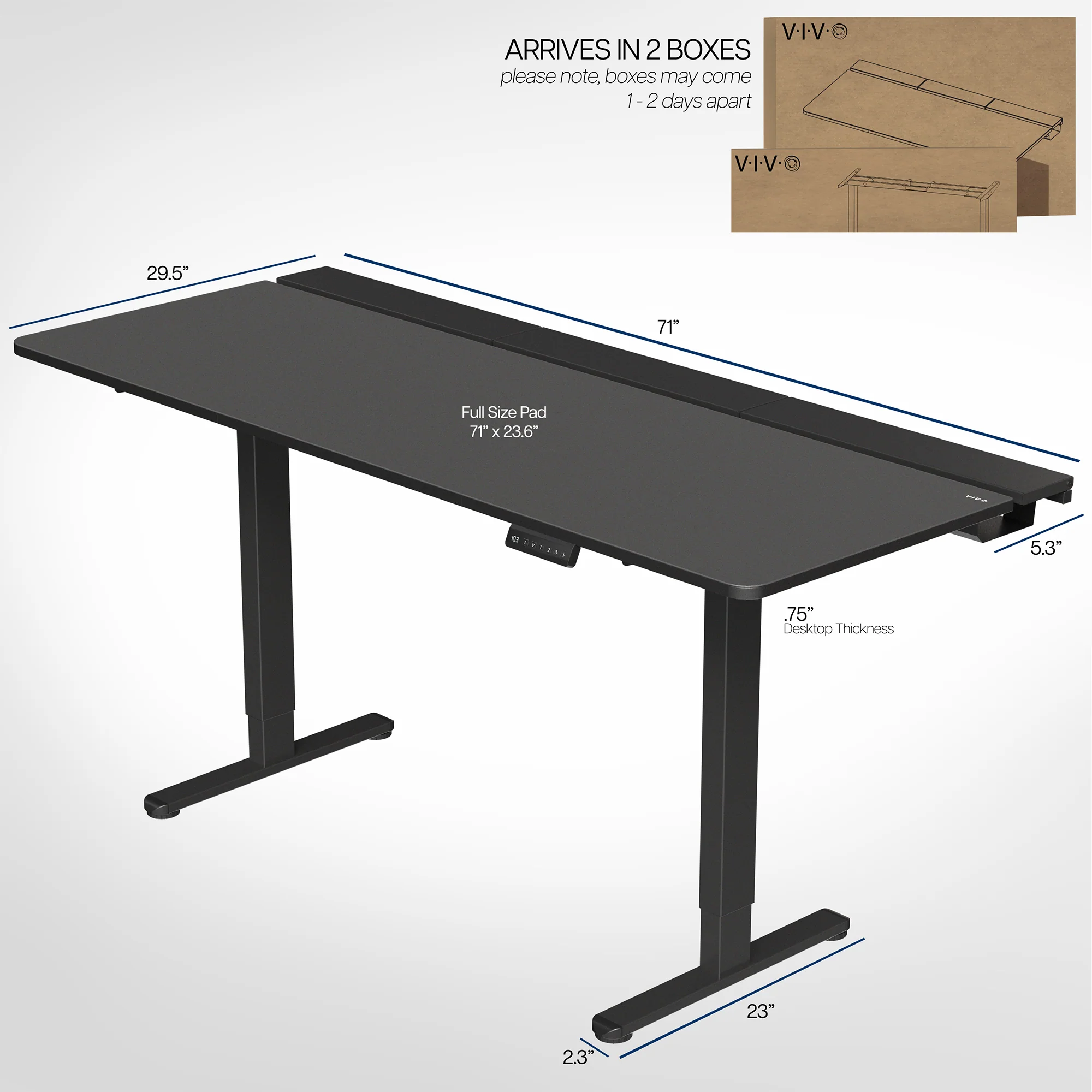 E2B-P3B Series - Dual Motor Electric Desk with Concealed Cable Table Top & Full-Size Pad - Image 21