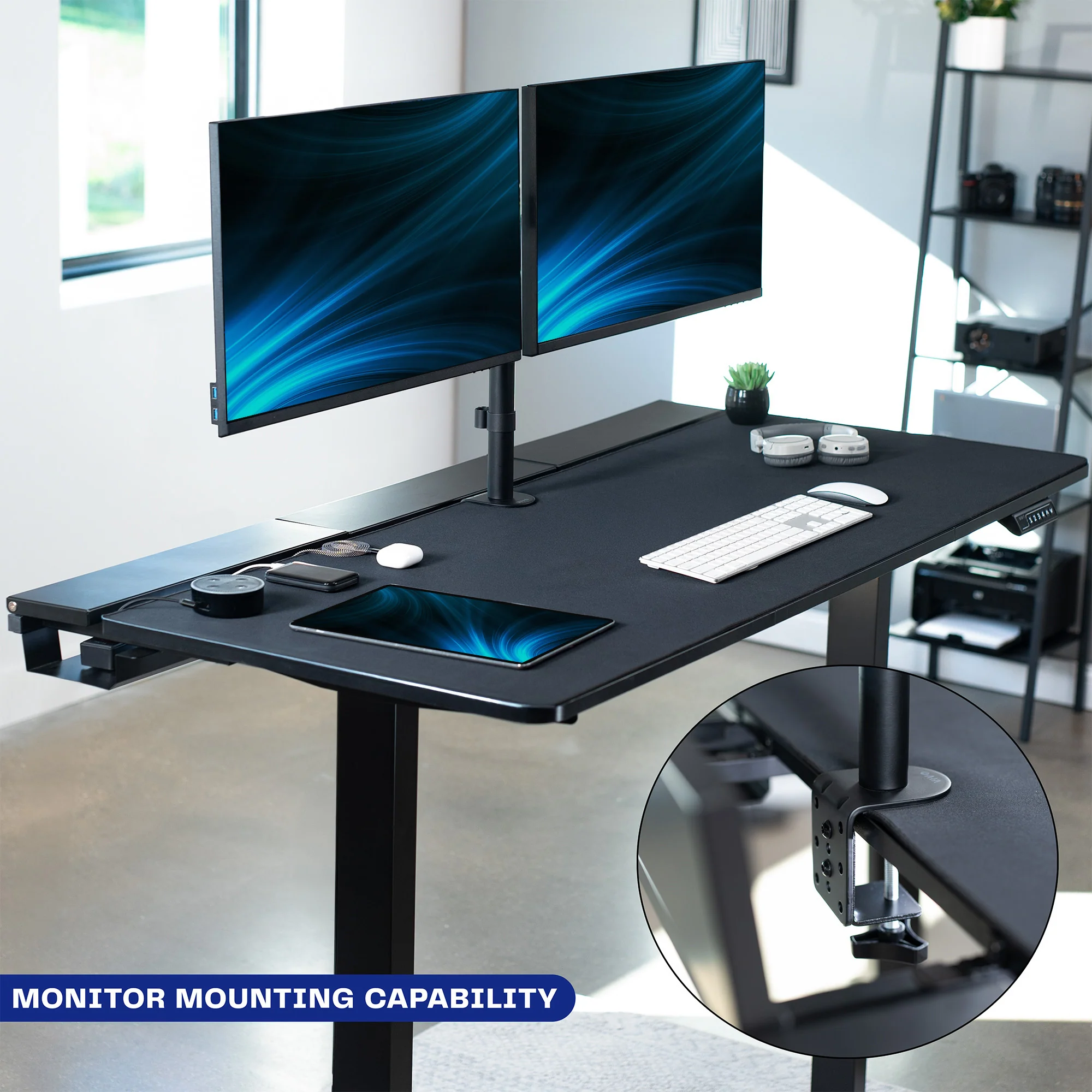 E2B-P3B Series - Dual Motor Electric Desk with Concealed Cable Table Top & Full-Size Pad - Image 8