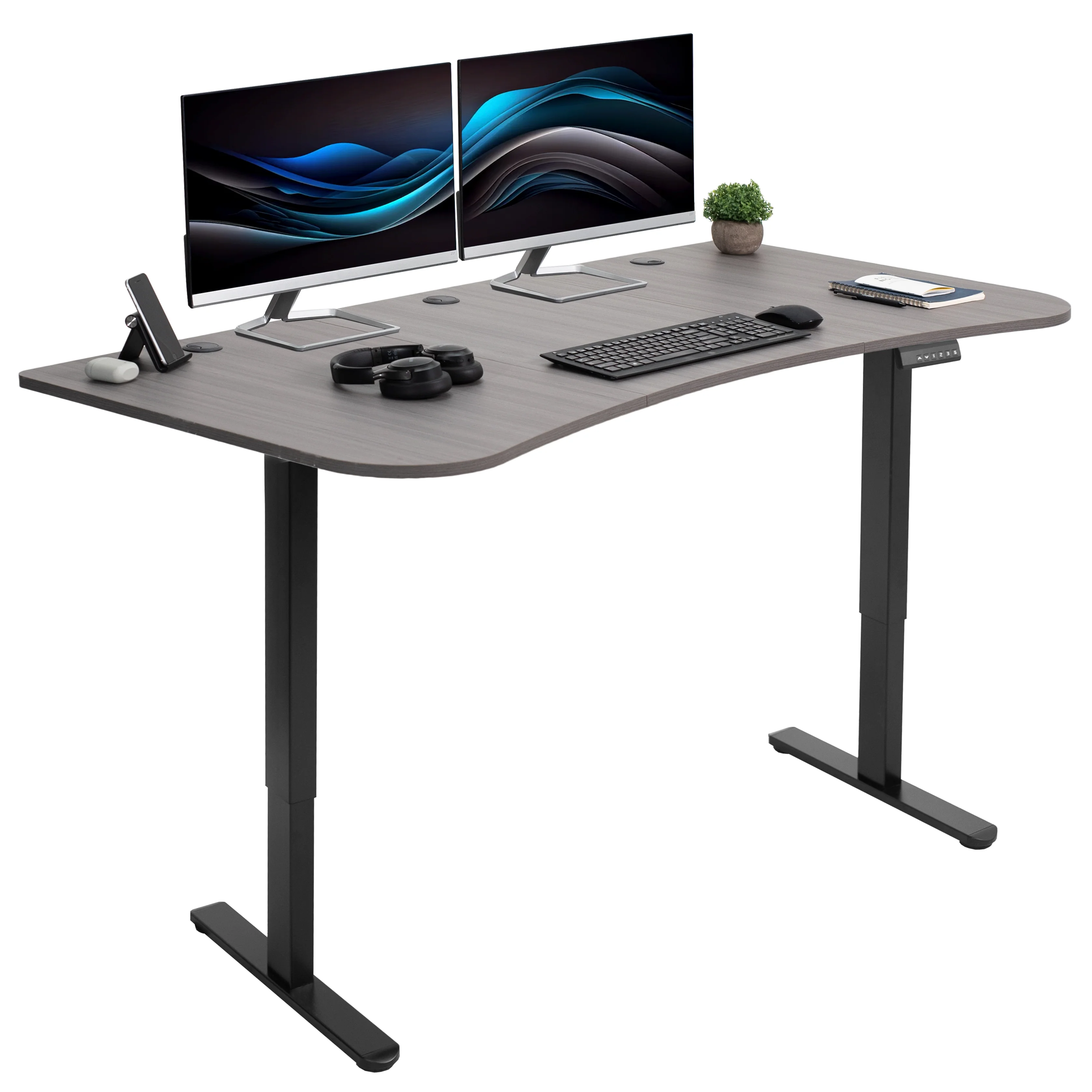 E2 Series - 63" x 32" Dual Motor Electric Desk with Push Button Memory Controller - Image 14