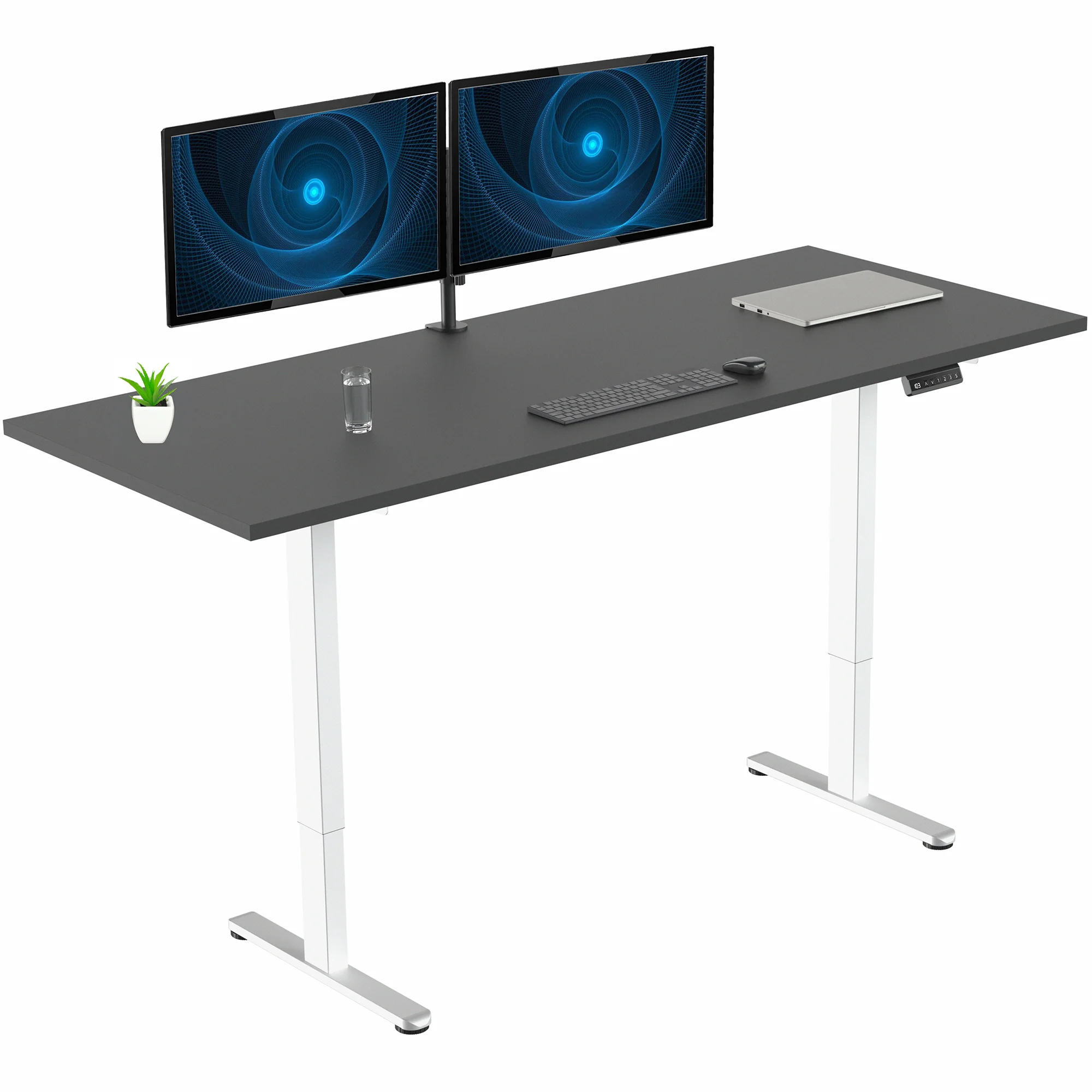 E2 Series - 71" x 30" Dual Motor Electric Desk with Square Corner Top - Image 11