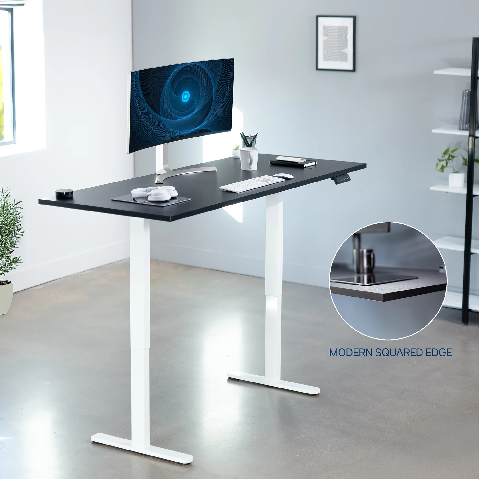 E2 Series - 71" x 30" Dual Motor Electric Desk with Square Corner Top - Image 12