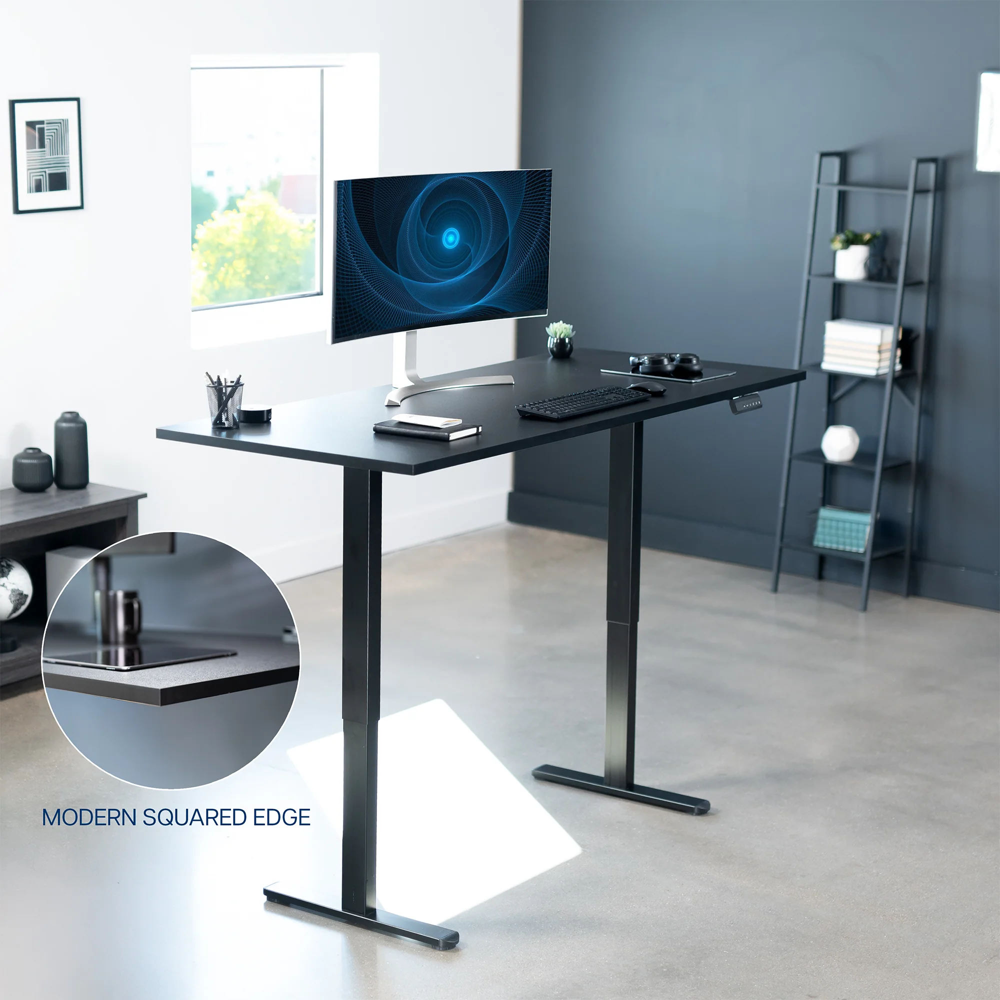 E2 Series - 71" x 30" Dual Motor Electric Desk with Square Corner Top - Image 2