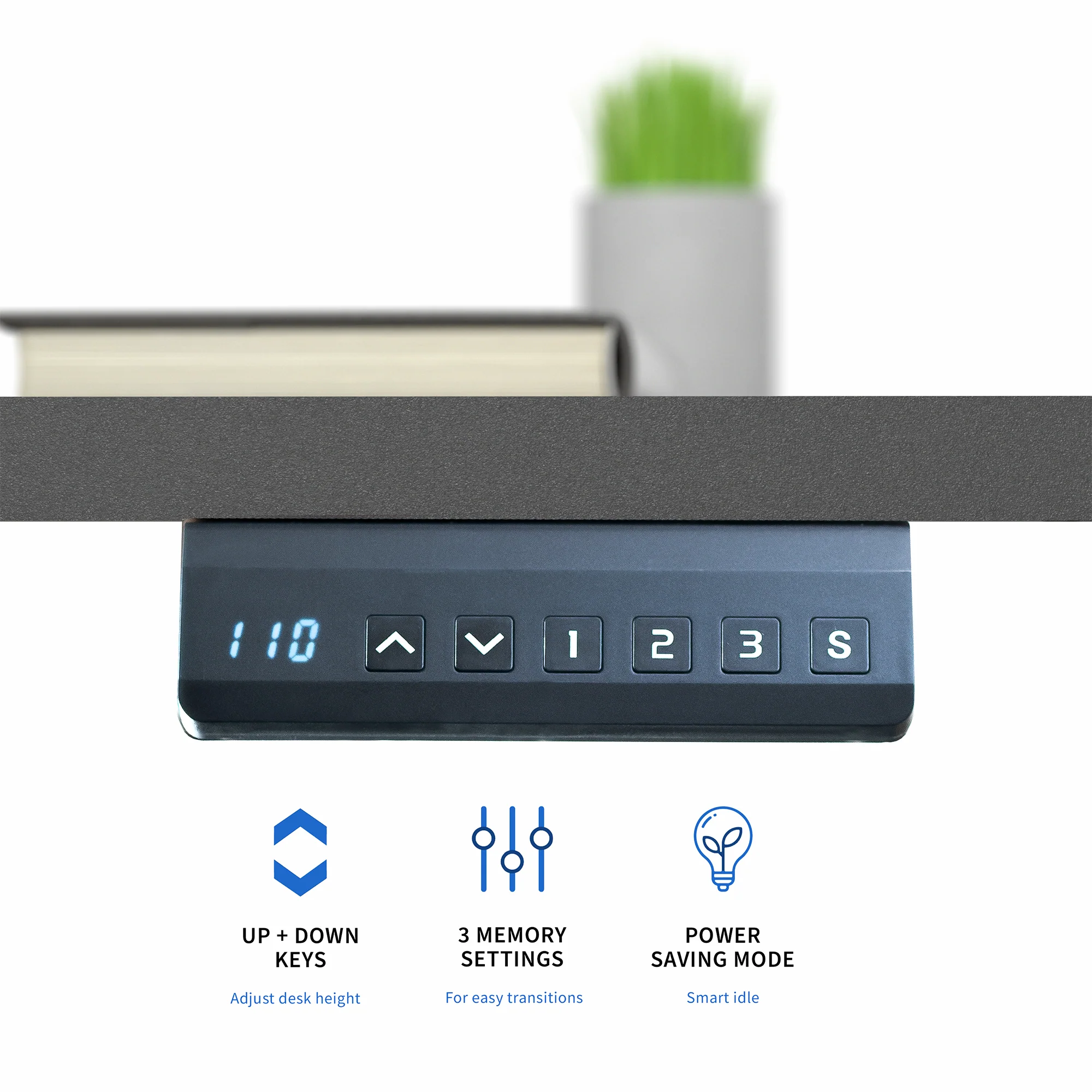 E2 Series - 71" x 30" Dual Motor Electric Desk with Square Corner Top - Image 5