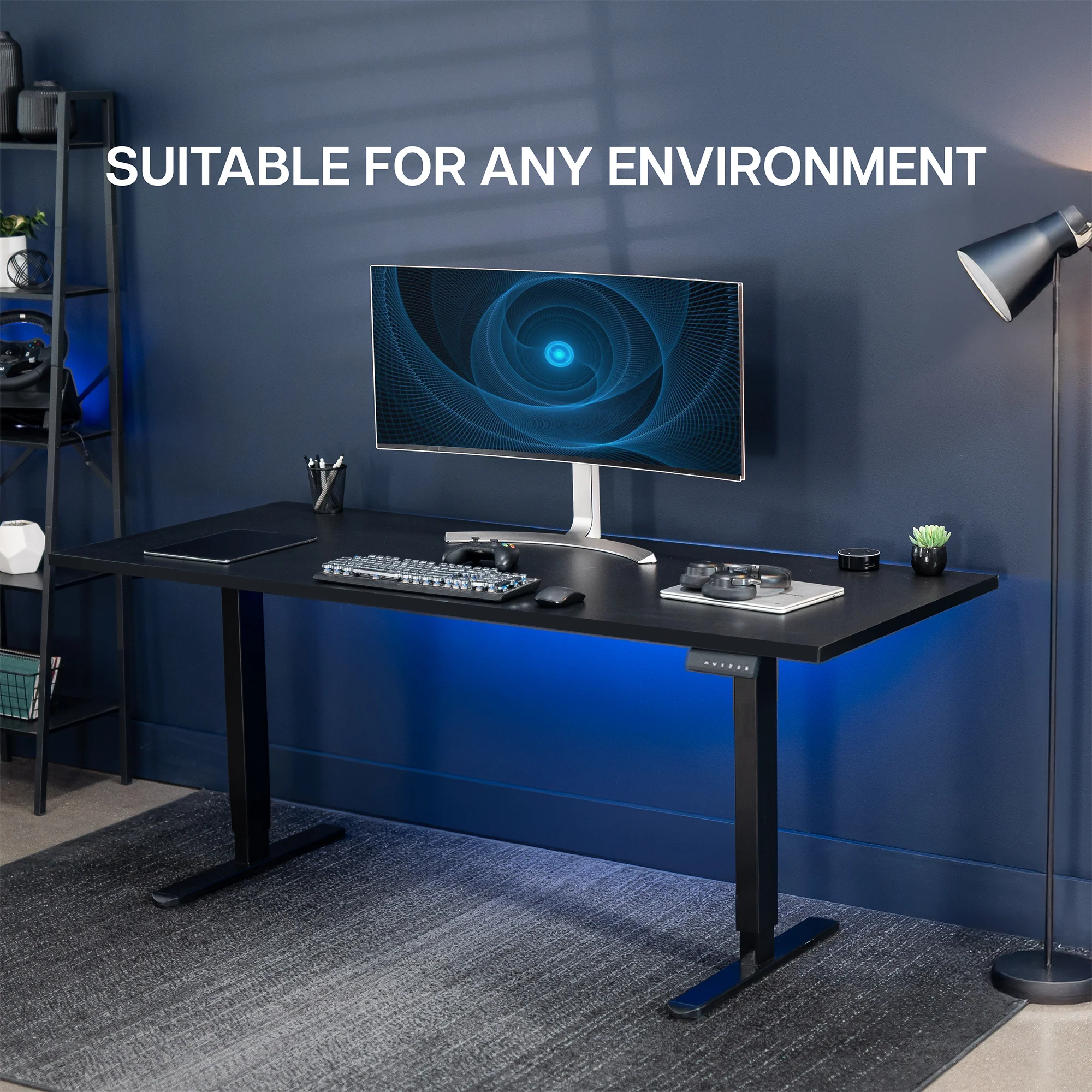 E2 Series - 71" x 30" Dual Motor Electric Desk with Square Corner Top - Image 8