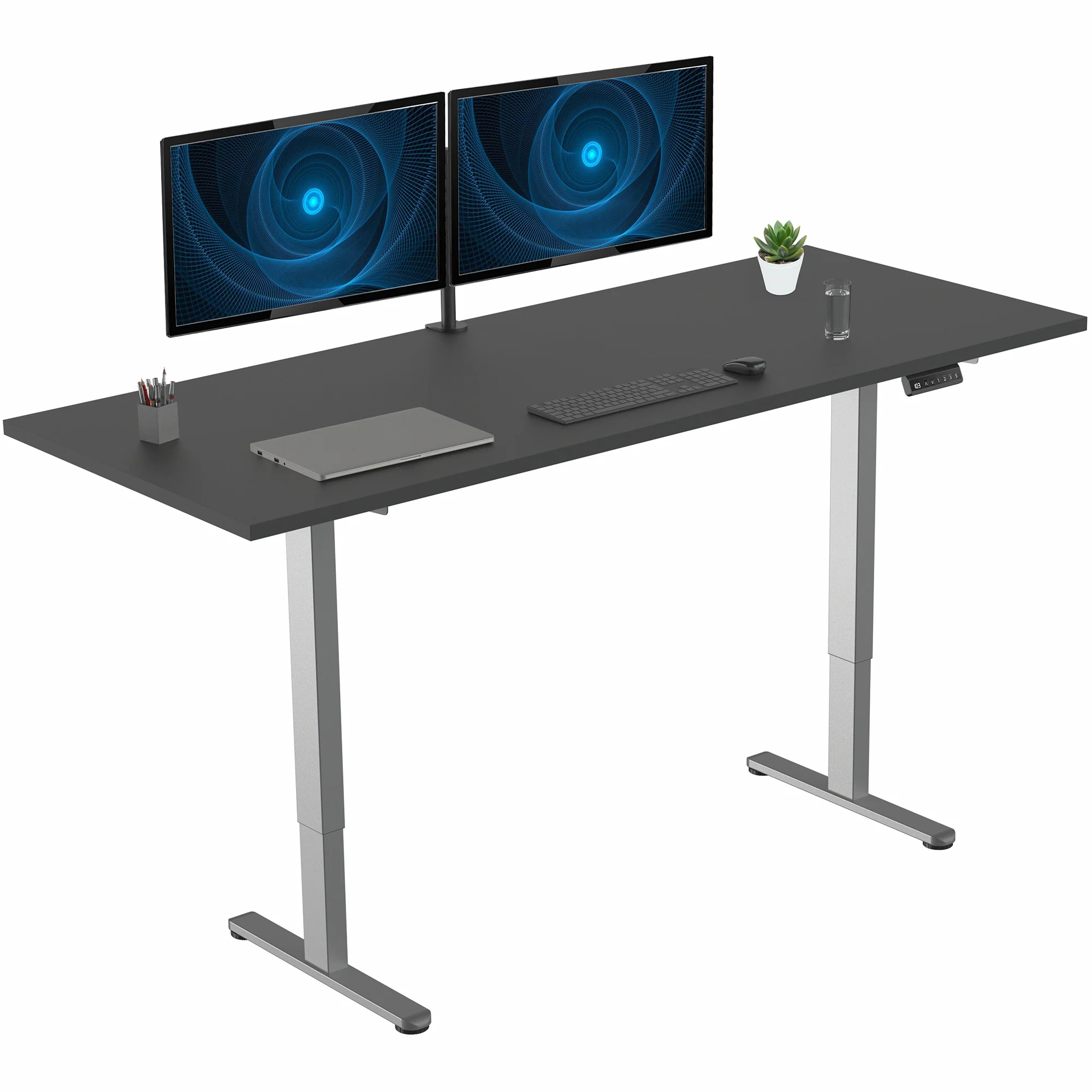 E2 Series - 71" x 30" Dual Motor Electric Desk with Square Corner Top - Image 9
