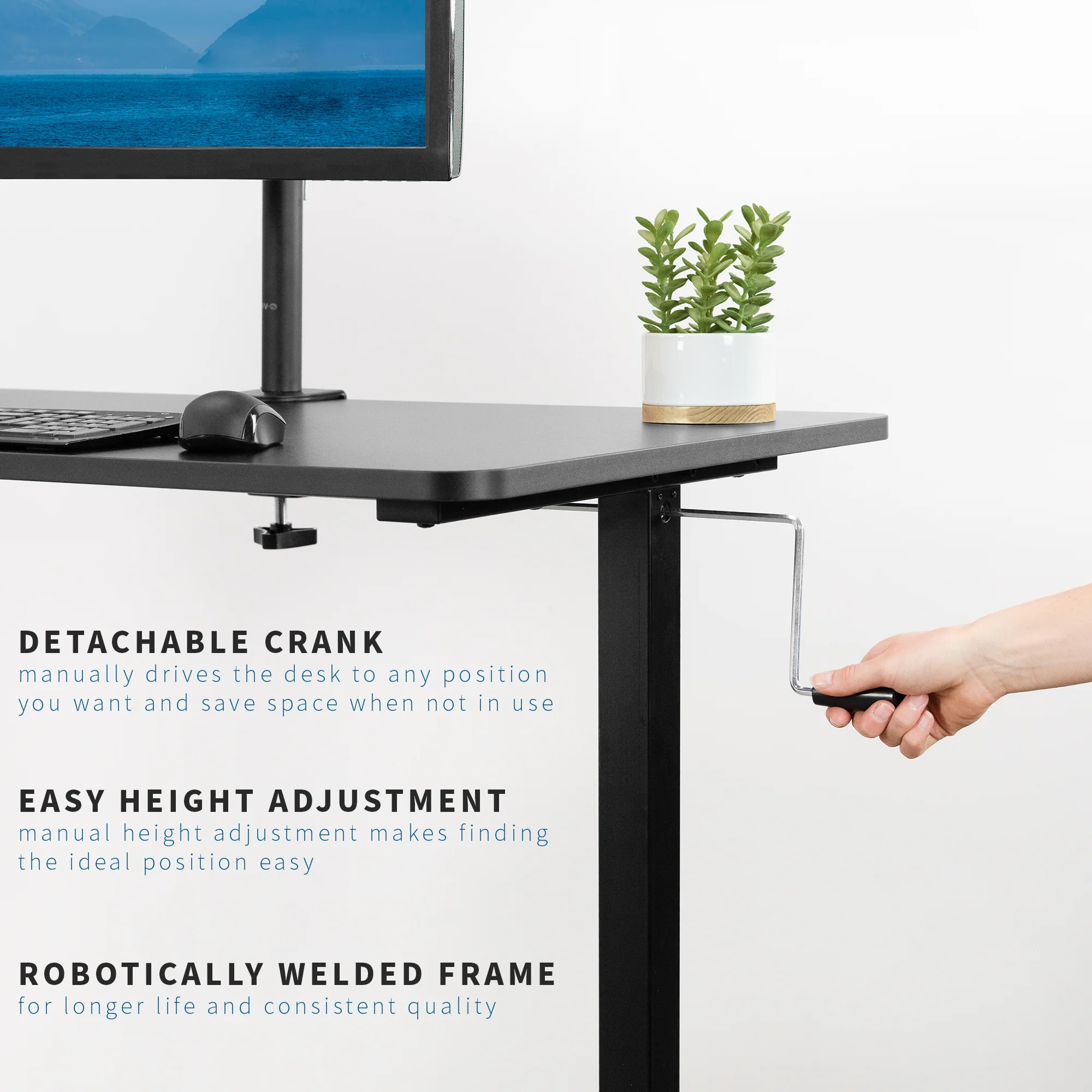 55" x 24" Crank Height Adjustable Desk - Image 6