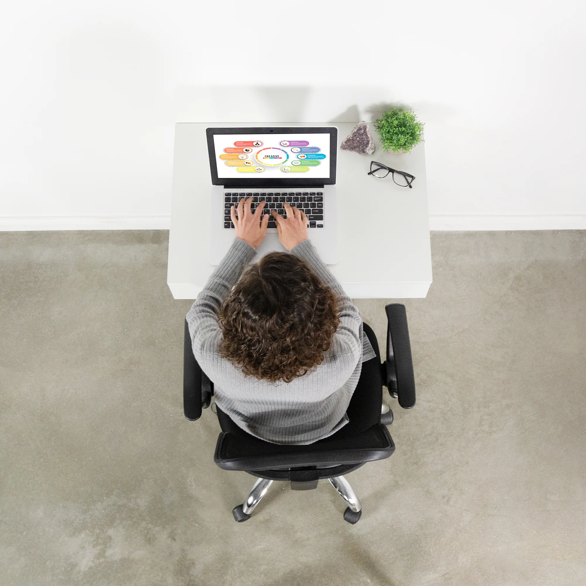 White Wall Mounted 28” Desk with Drawer - Image 6