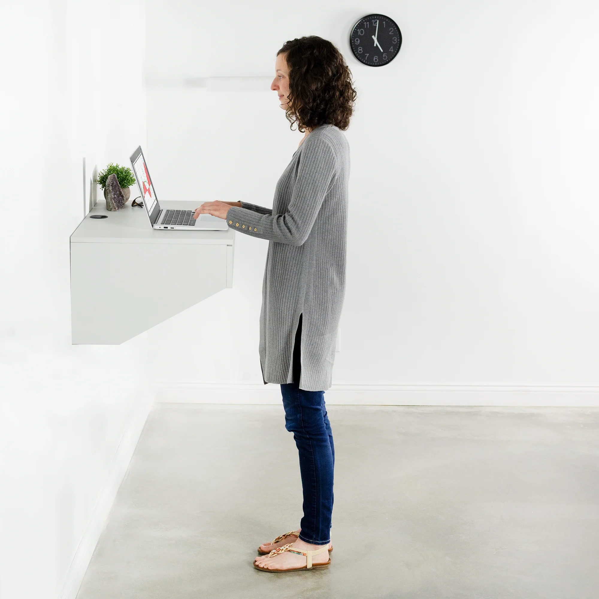 White Wall Mounted 28” Desk with Drawer - Image 8