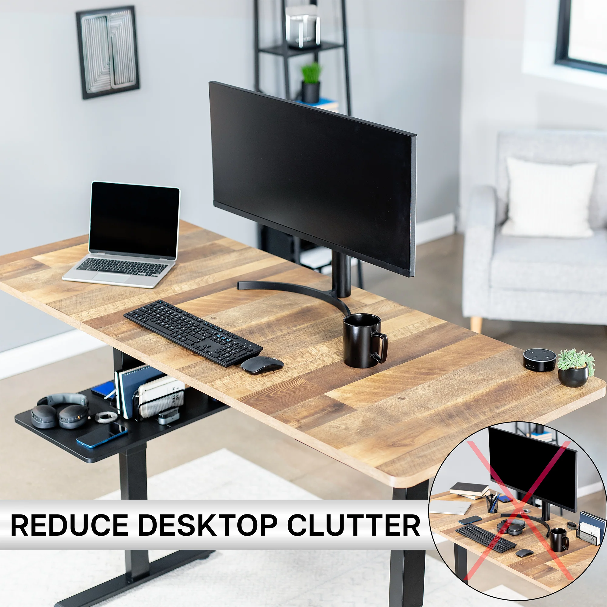 16" Under Desk Leg Shelf - Image 8