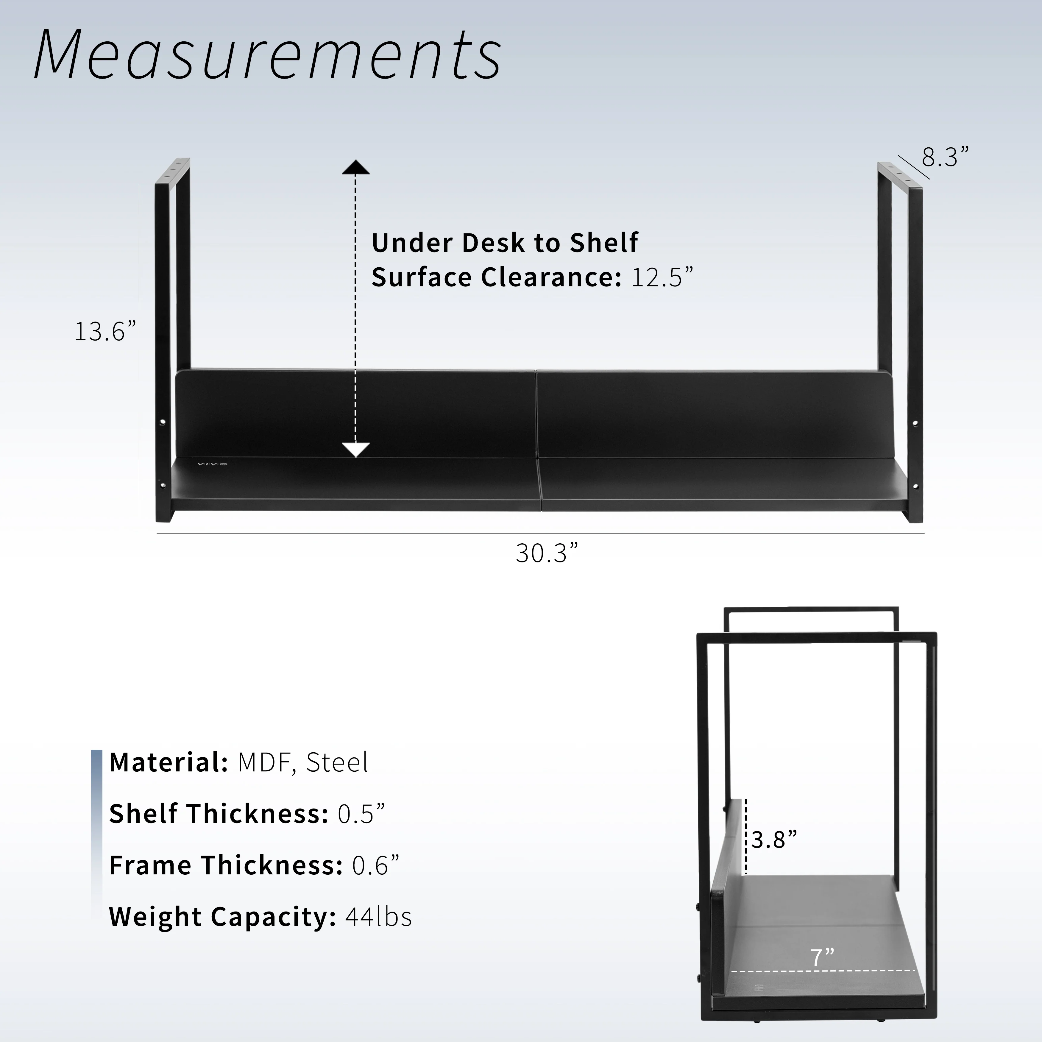 30" Under Desk Shelf - Image 3