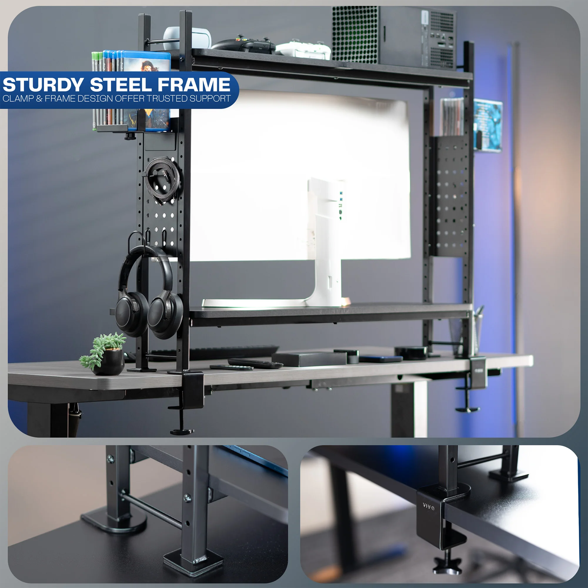 40" Clamp-on Gaming Shelf System - Image 6