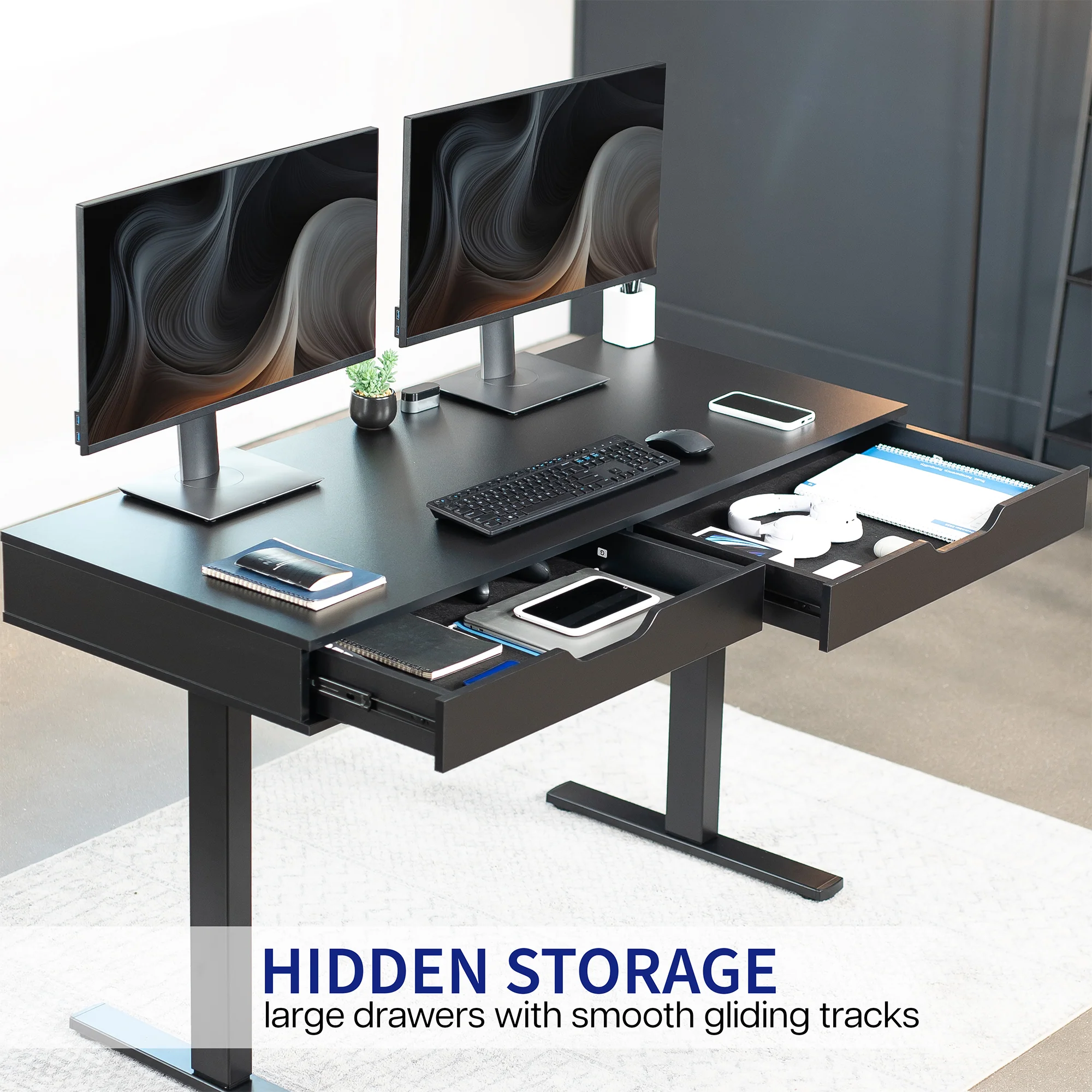 55" x 24" Table Top with Storage & Built-in Power Strip - Image 3