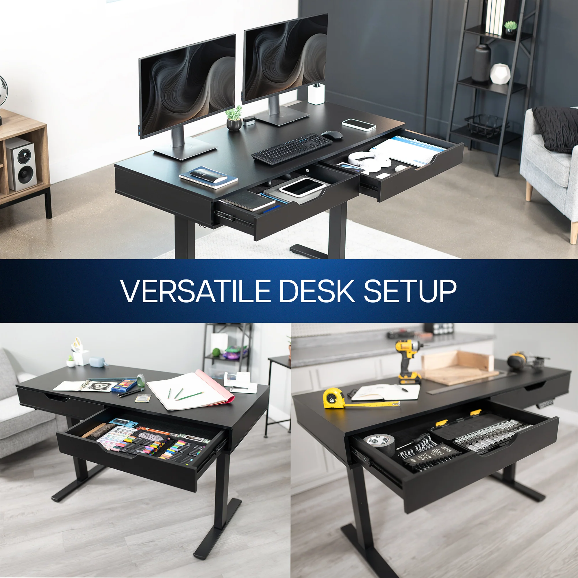 55" x 24" Table Top with Storage & Built-in Power Strip - Image 8