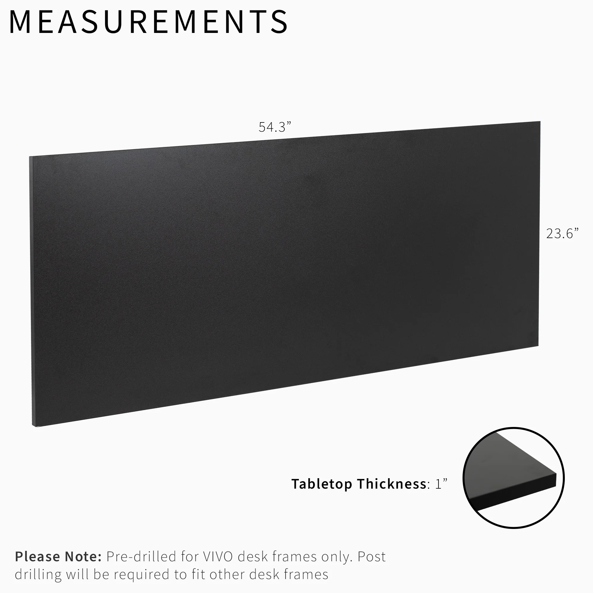 55" x 24" Square Corner Table Top - Image 3
