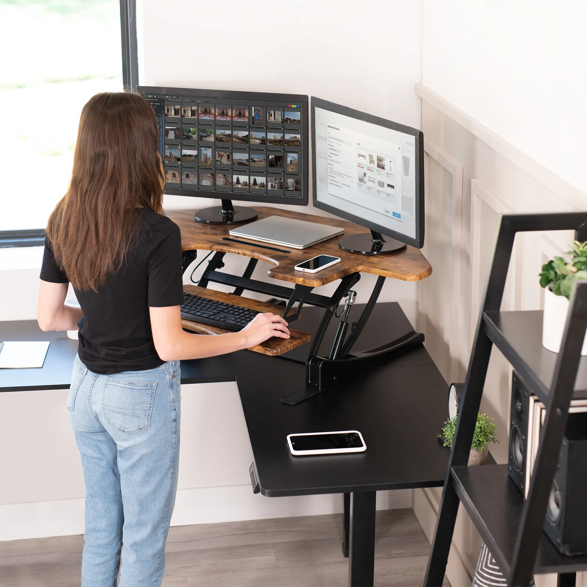 44" Corner Standing Desk Converter - Image 12