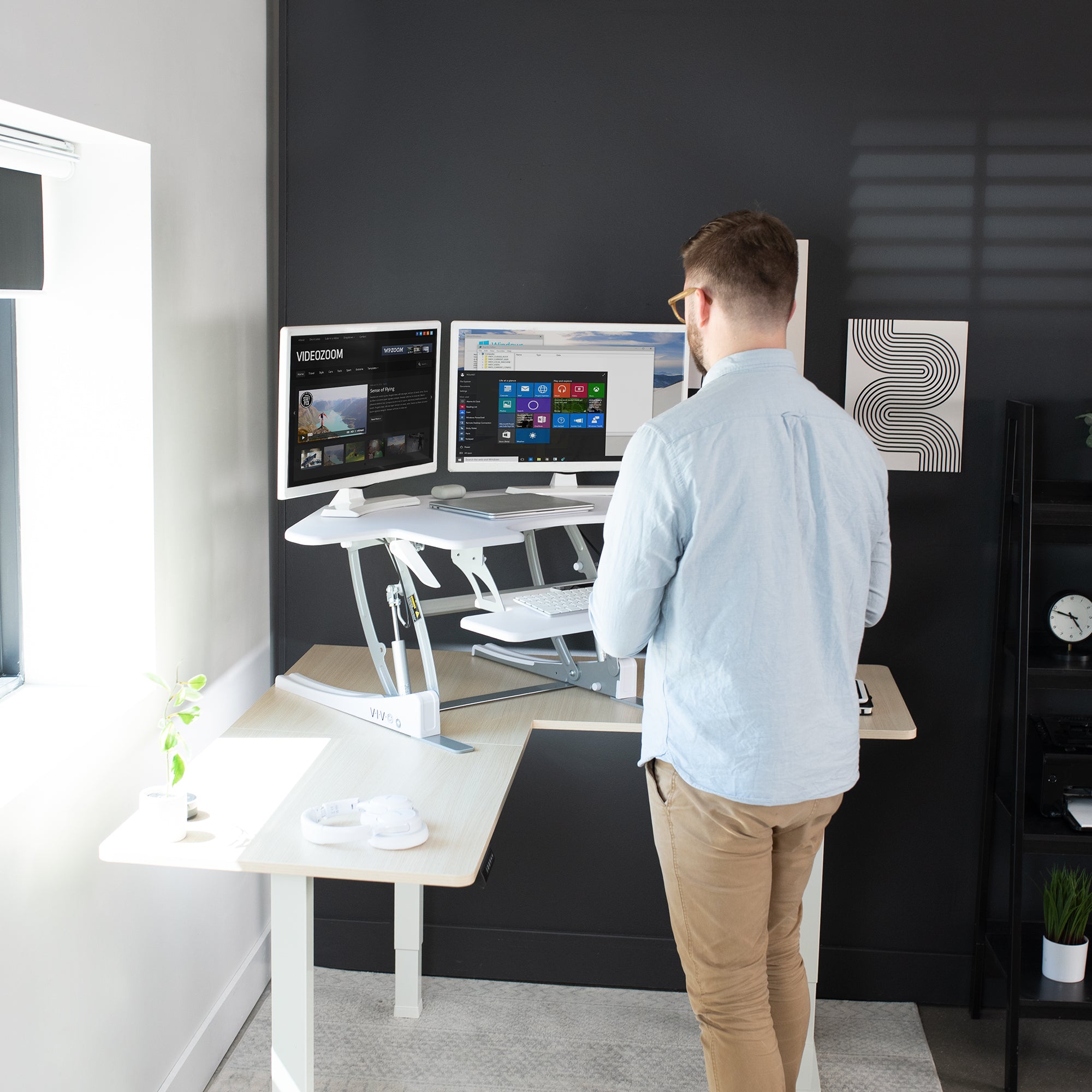 44" Corner Standing Desk Converter - Image 15