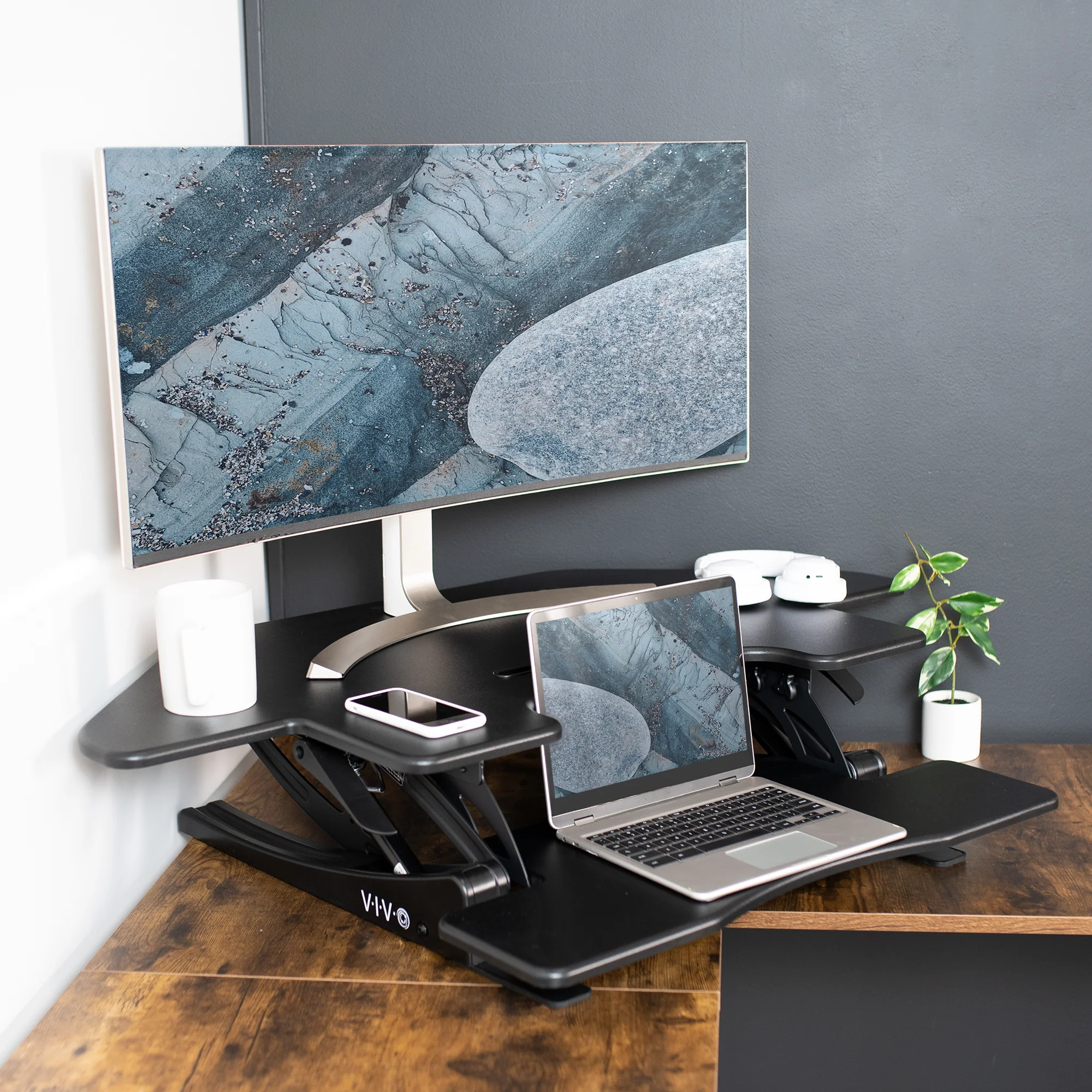 44" Corner Standing Desk Converter - Image 6