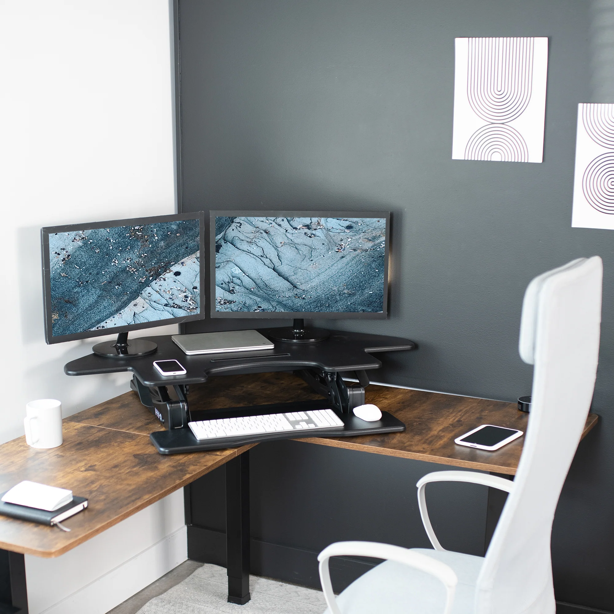 44" Corner Standing Desk Converter - Image 8