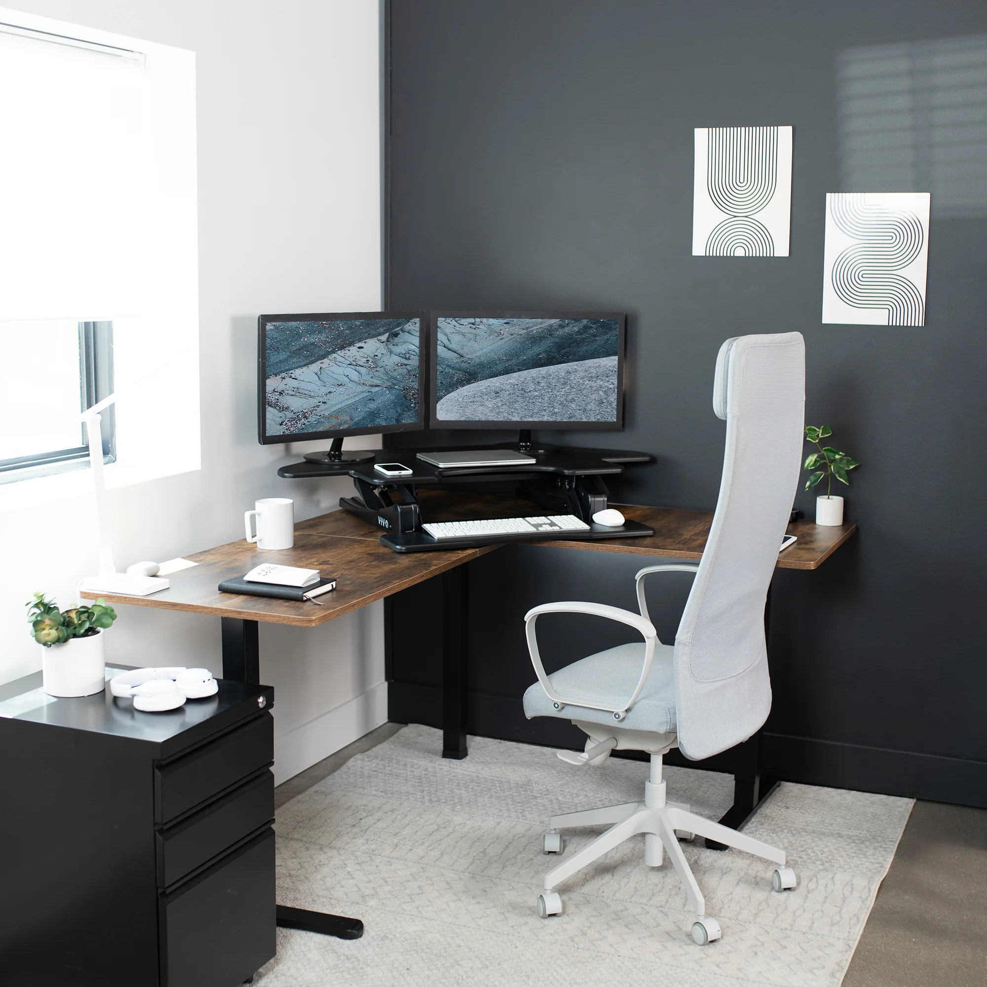 44" Corner Standing Desk Converter - Image 9