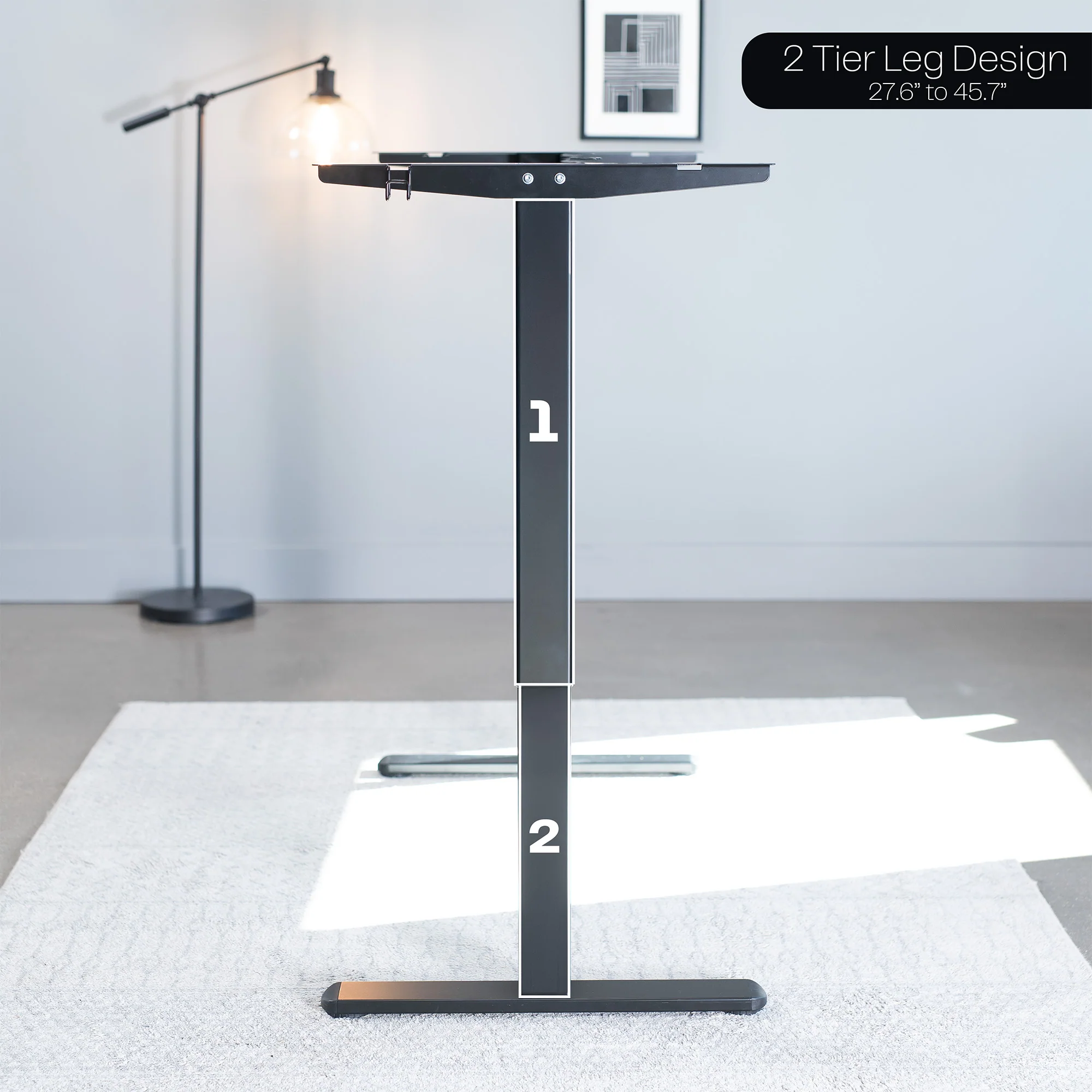 Electric Single Motor Desk Frame with 2 Button Controller - Image 5