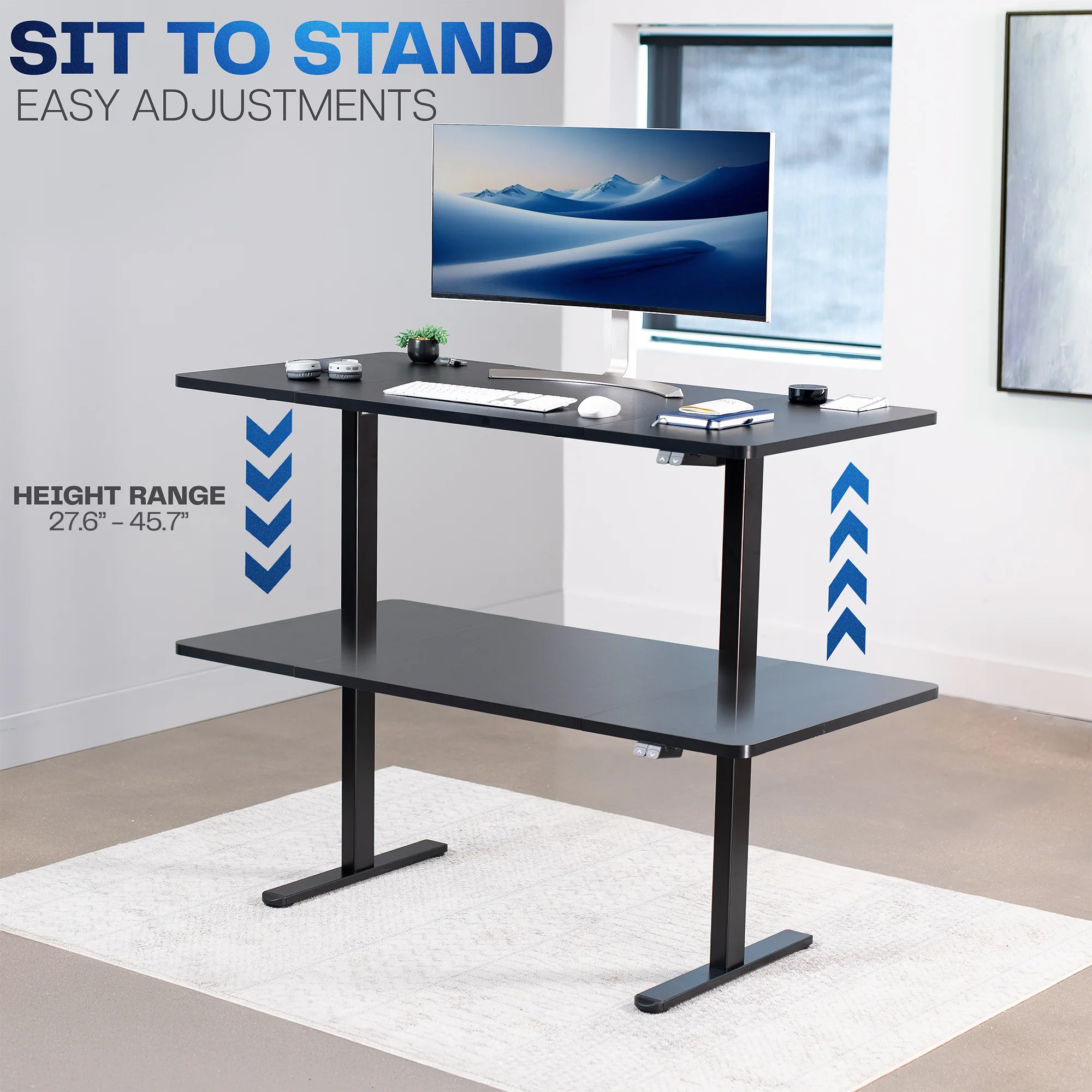 Electric Single Motor Desk Frame with 2 Button Controller - Image 6