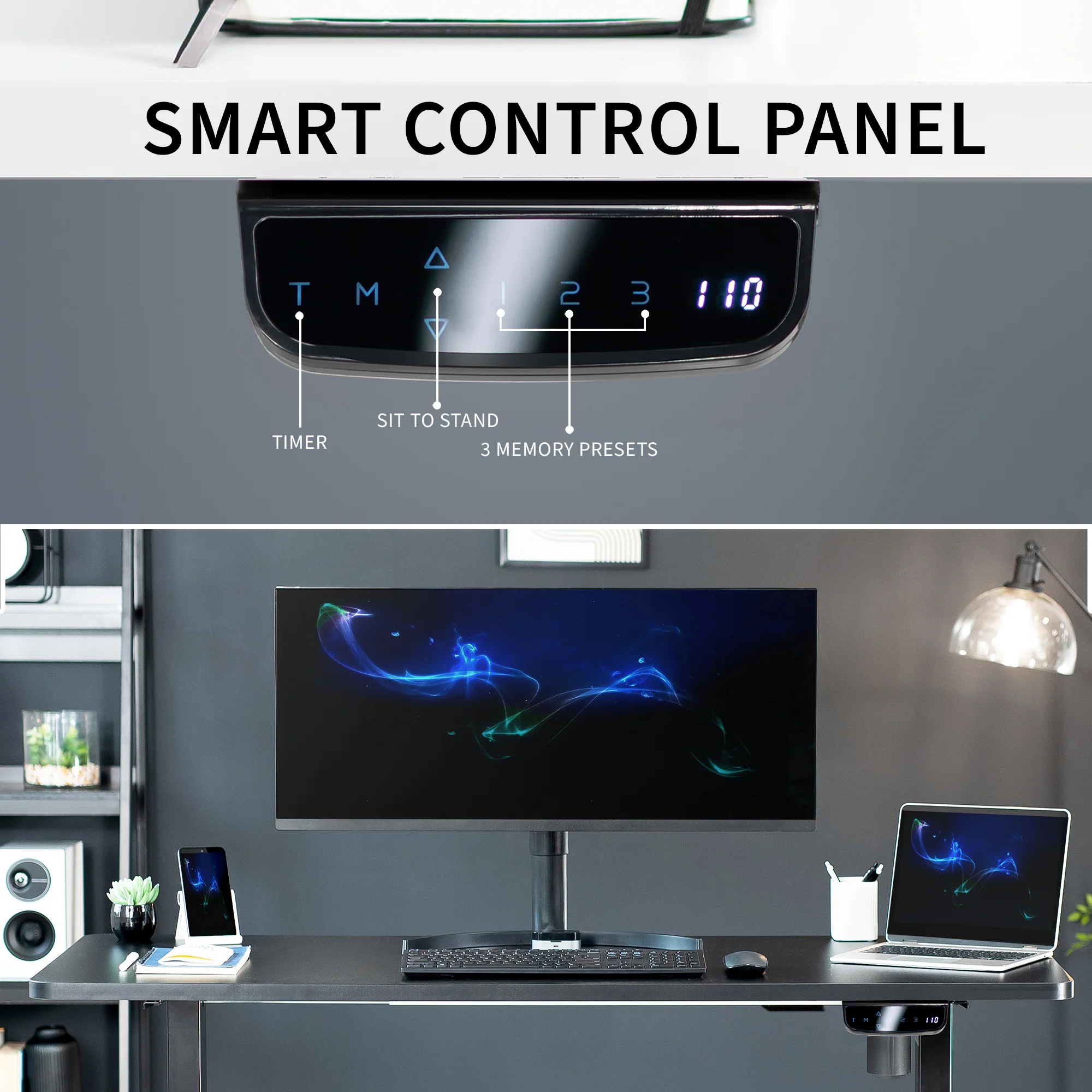 Electric Single Motor Desk Frame with Touch Screen Memory Controller - Image 6