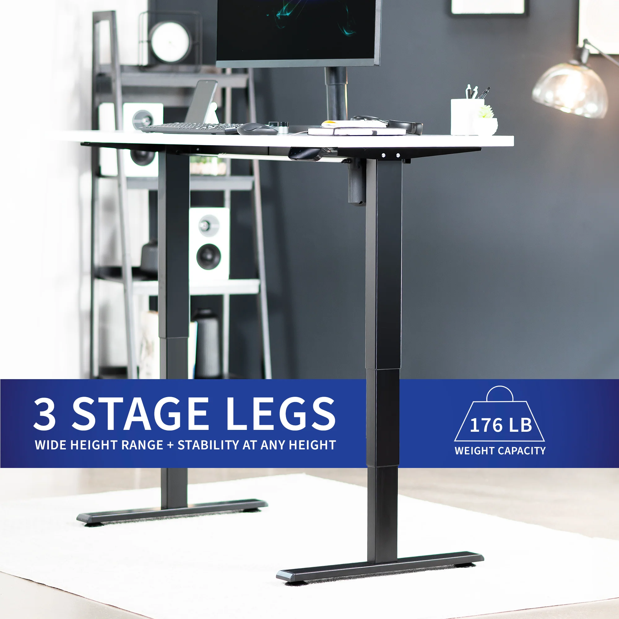 Electric Single Motor Desk Frame with Touch Screen Memory Controller - Image 7