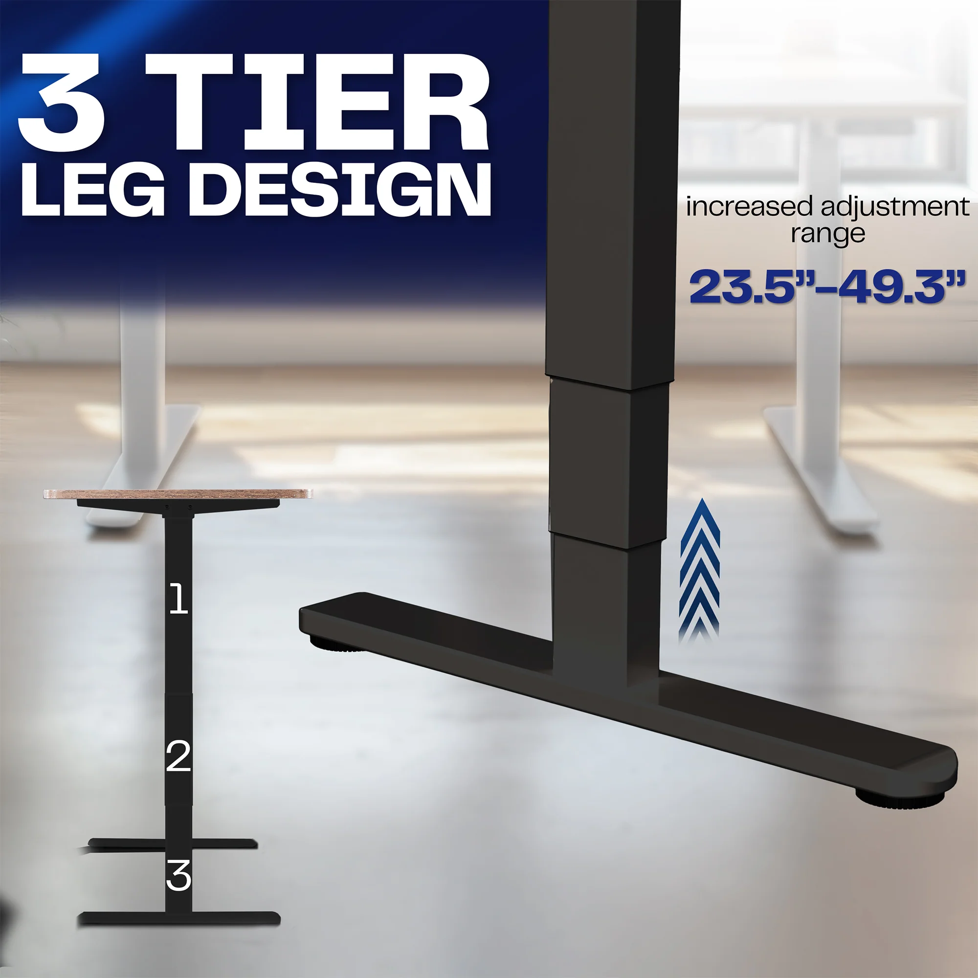 Electric Dual Motor Desk Frame with Push Button Memory Controller - Image 6
